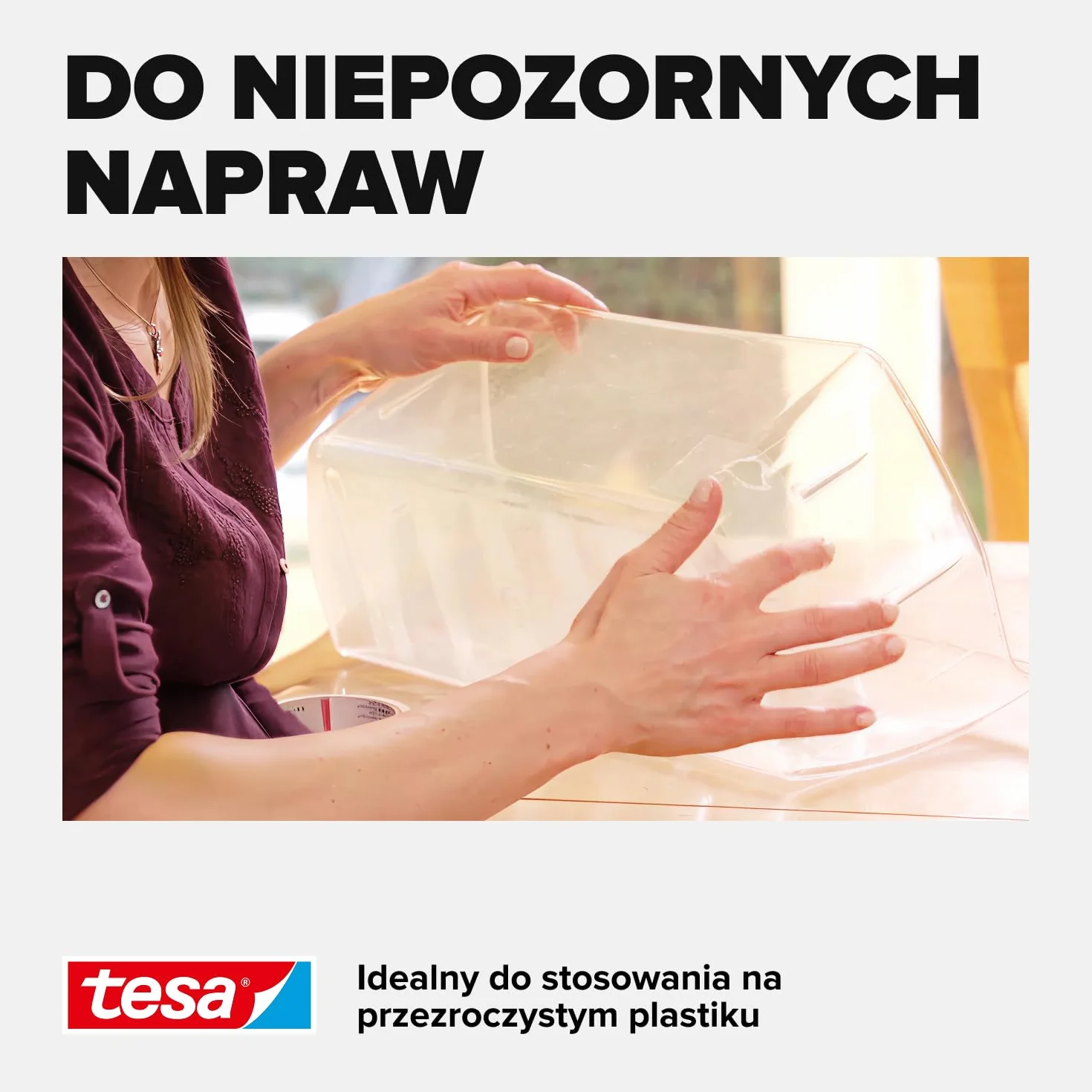 tesa Taśma naprawcza ekstra moc, przezroczysta, 10 m x 48 mm