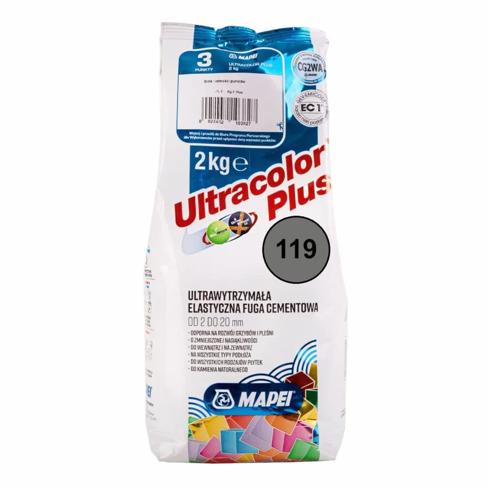 Fuga cementowa MAPEI ULTRACOLOR PLUS 2kg 119 londyński szary