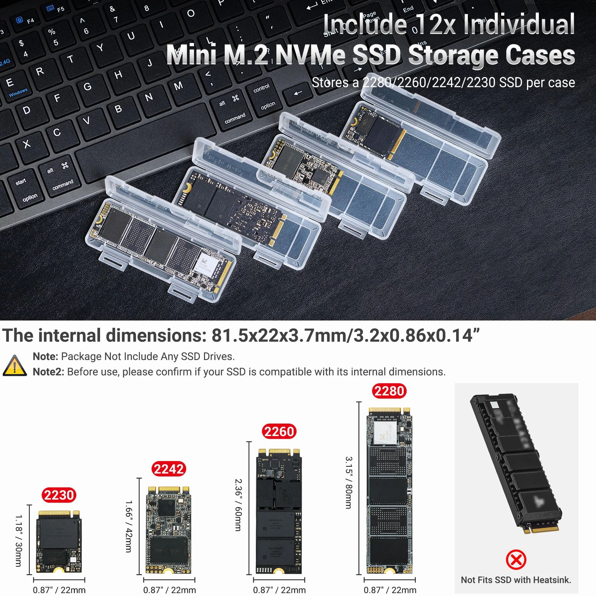 Podwójny uchwyt ochronny na dysk SSD M.2 NVMe 2280 2260 2242 2230 wodoodporny