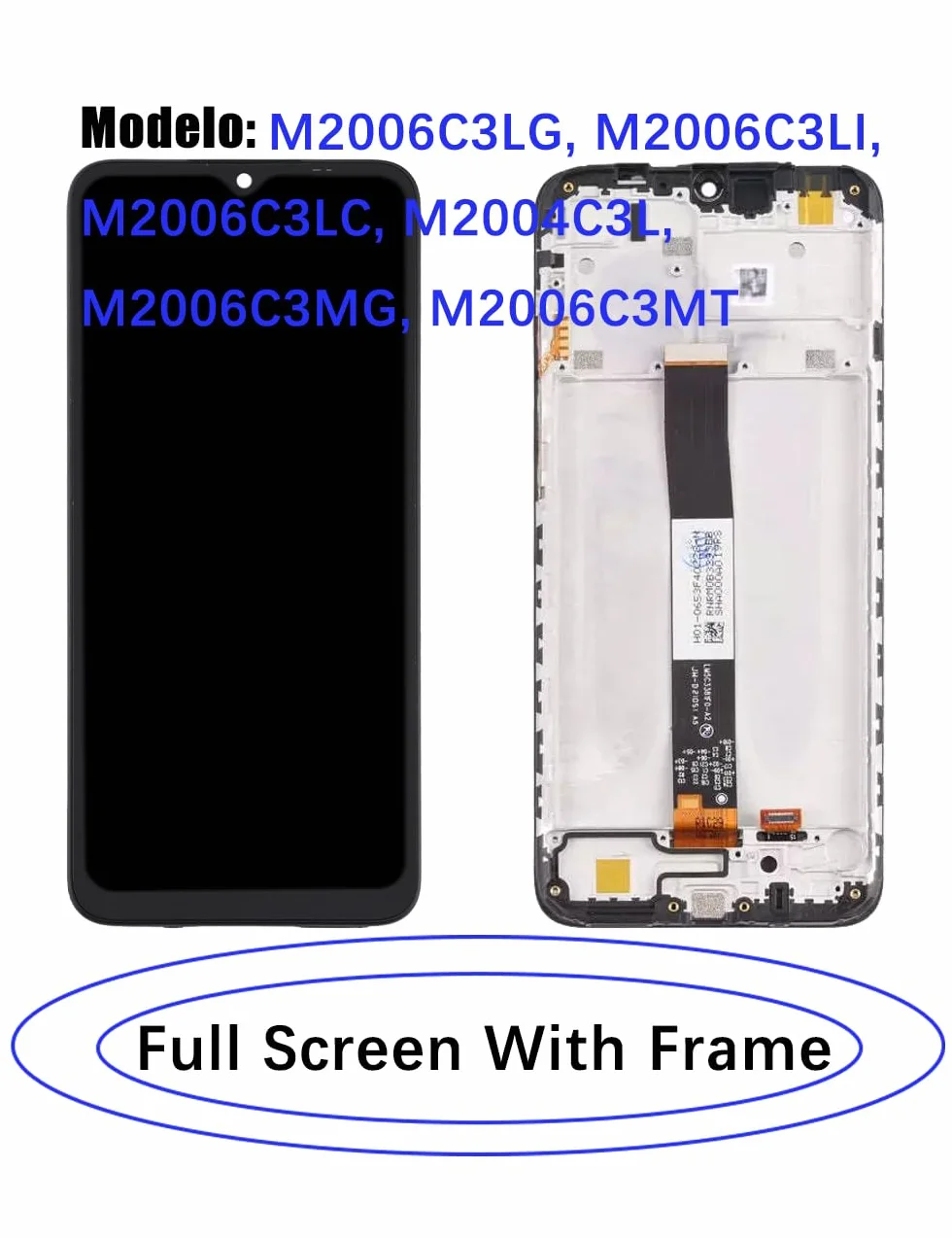 Zamiennik oryginalnego wyświetlacza do Xiaomi Redmi 9a 9c LCD, do Redmi 10a, ekran dotykowy digitizer, zestaw części naprawczych (czarny z ramką, nie pasuje do 9C NFC / 9AT)