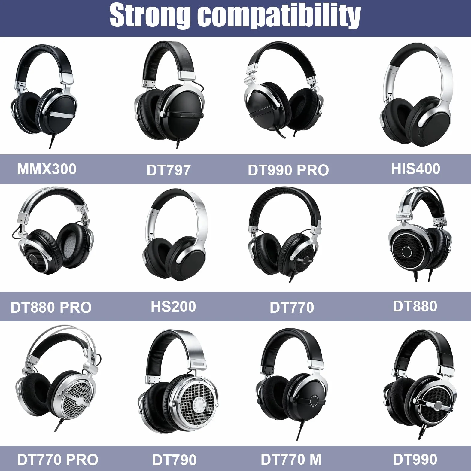 Podkładki nauszne kompatybilne z Beyerdynamic DT770/DT880/DT990