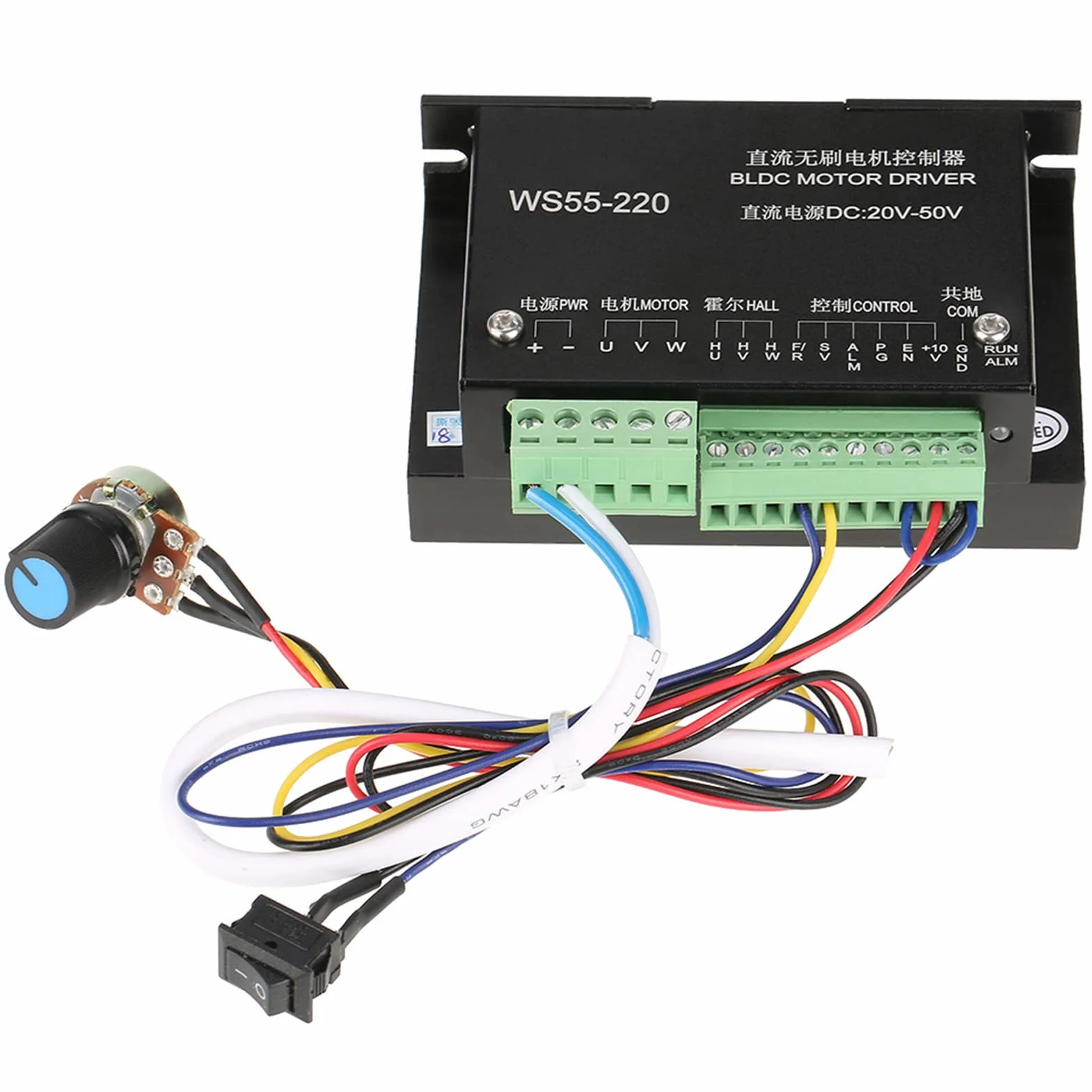 WS55 220 DC 48V 500W CNC bezszczotkowe wrzeciono sterownik silnika BLDC wysokowydajny 3-fazowy sterownik silnika BLDC do elektronarzędzi szlifierka jadeitowa