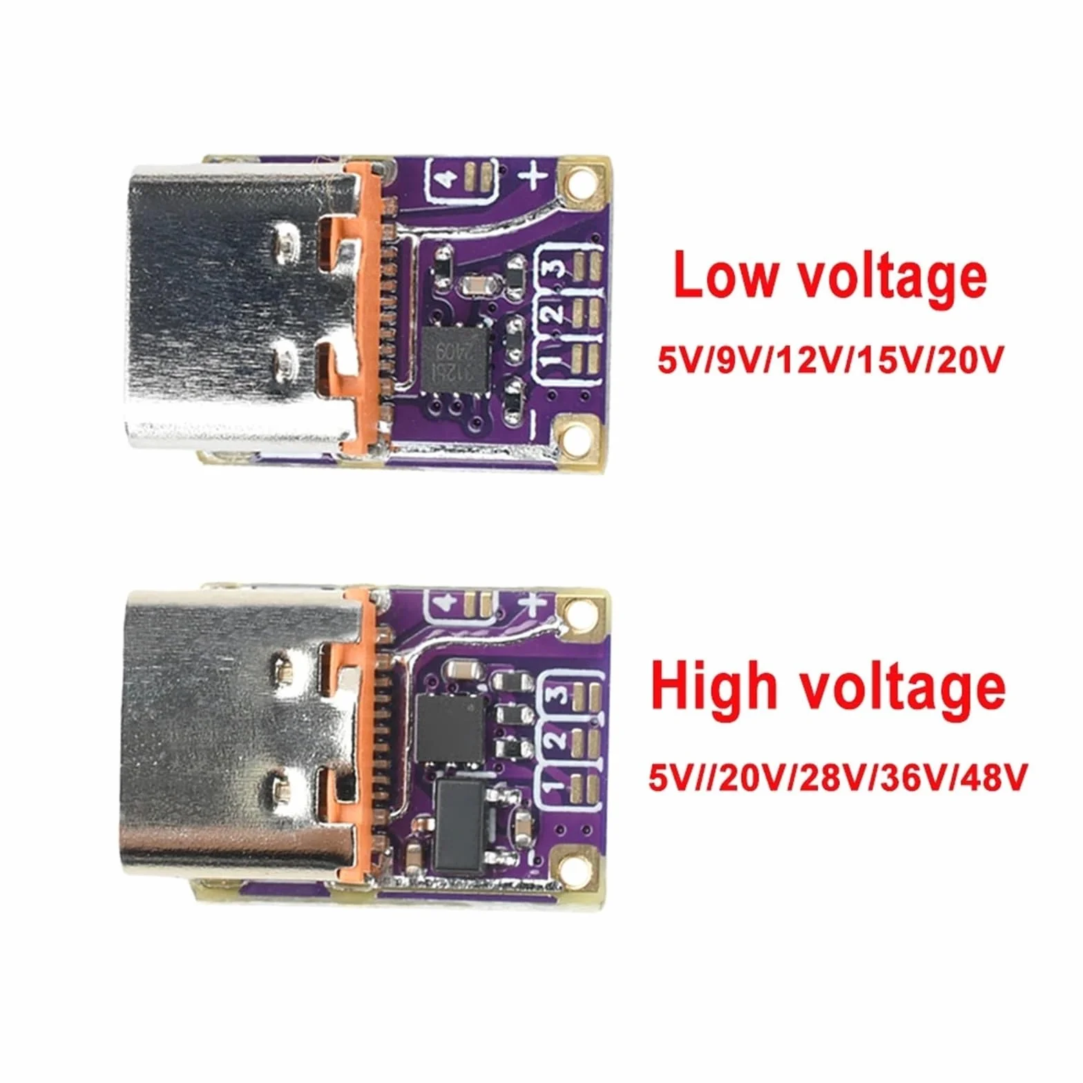 PD3.1/QC3.0 Decoy Module USB-C 5-48 V 5 A Fixed Output Board for DIY Power Supply Tester (High Voltage)