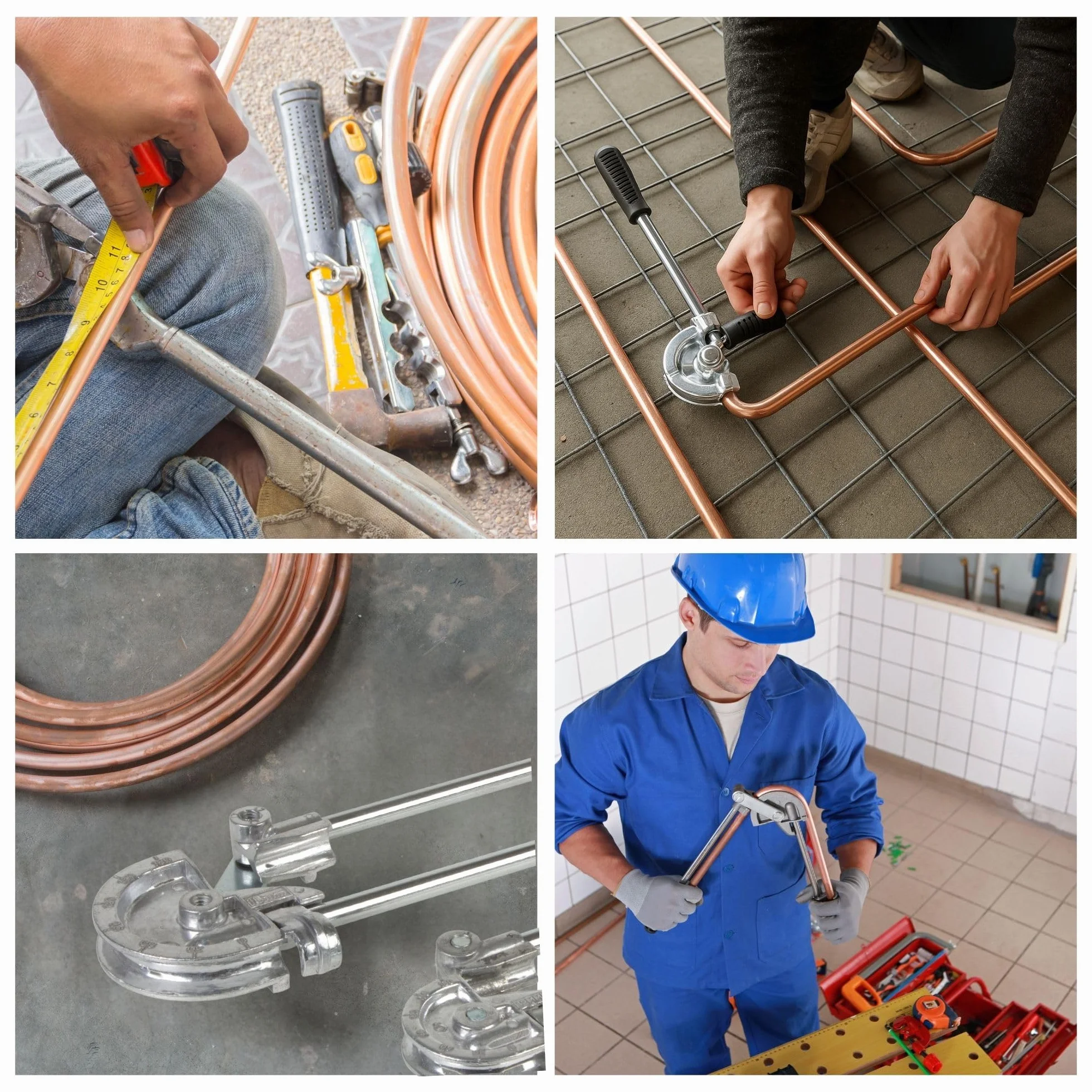 Toolland Szczypce do gięcia, 2 sztuki, do gięcia miękkich rur miedzianych o Ø 12-16 mm, rolka dzielona od 0° do 180°