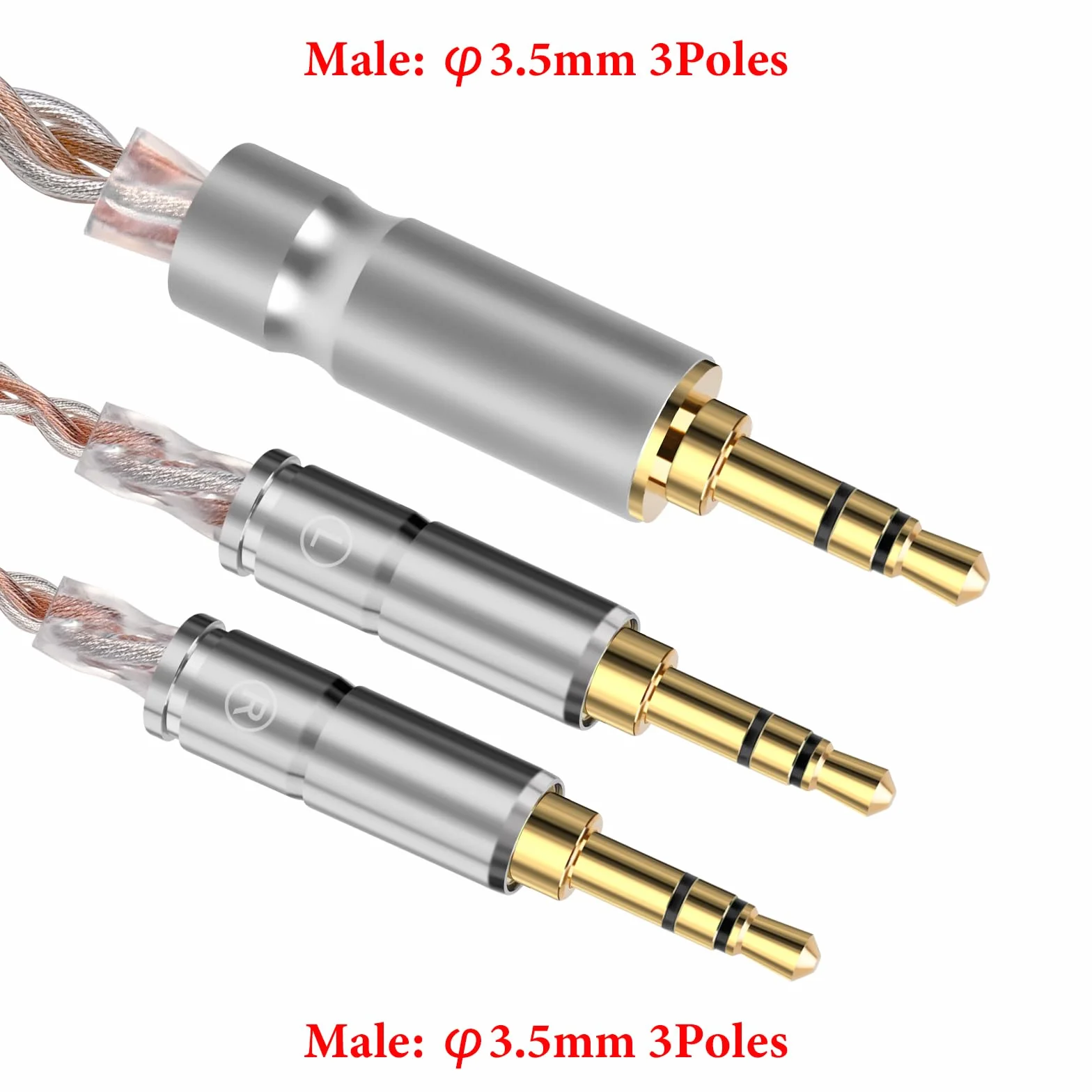 Geekria Apollo Copper Silver Braid Upgrade kabel audio kompatybilny z HIFIMAN SUSVARA ujawnił SUNDARA Ananda Arya HE4XX, 3,5 mm do podwójnego męskiego wymiennego kabla słuchawkowego 3,5 mm