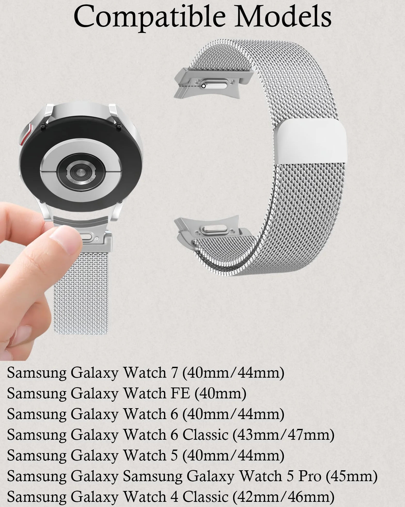 Magnetyczna bransoleta ze stali nierdzewnej do Samsung Galaxy Watch FE 7 6 5 4 Band 40 44mm
