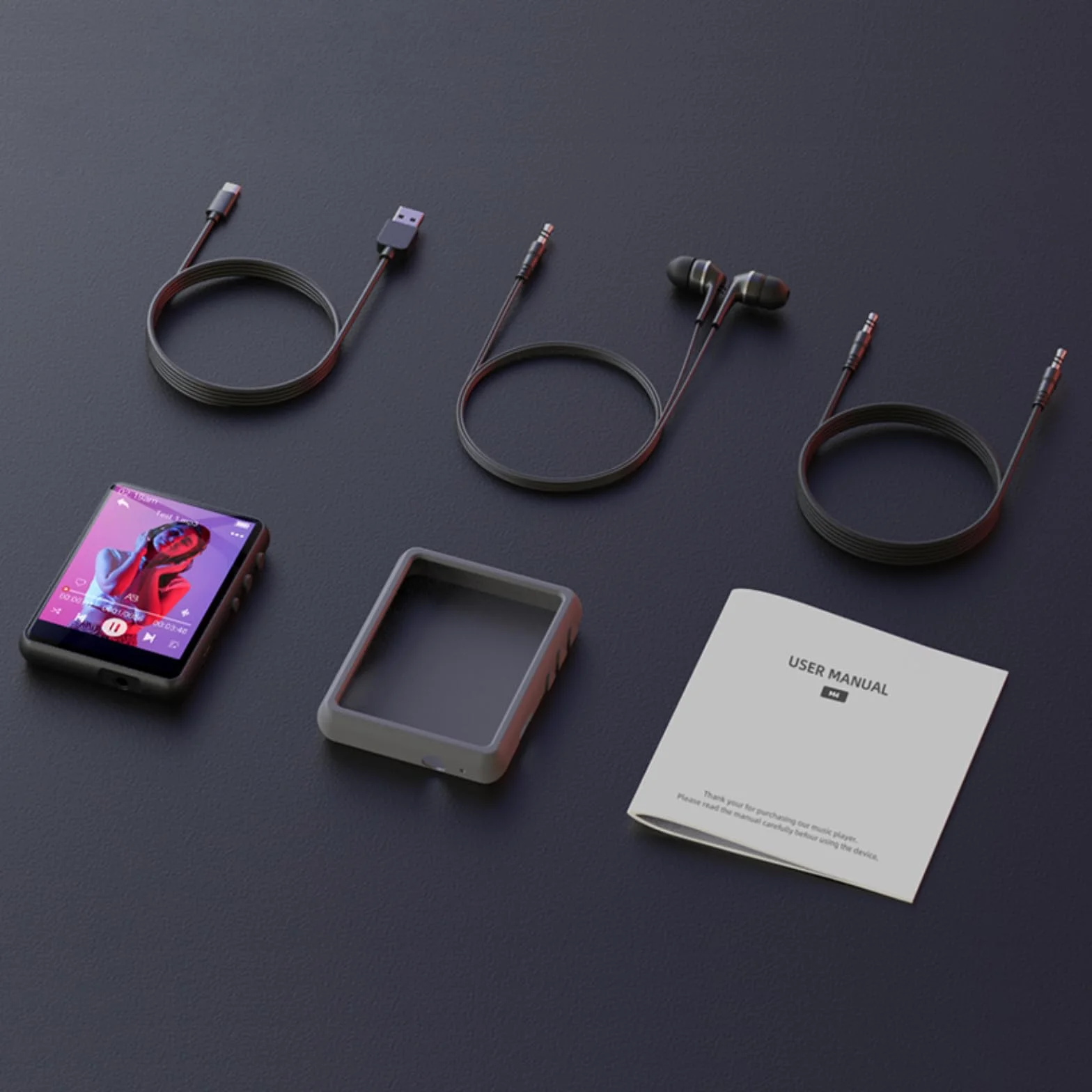 Odtwarzacz MP3 Bluetooth 5.3 2.4" ekran dotykowy 64GB przenośny radio FM nagrywanie głosu