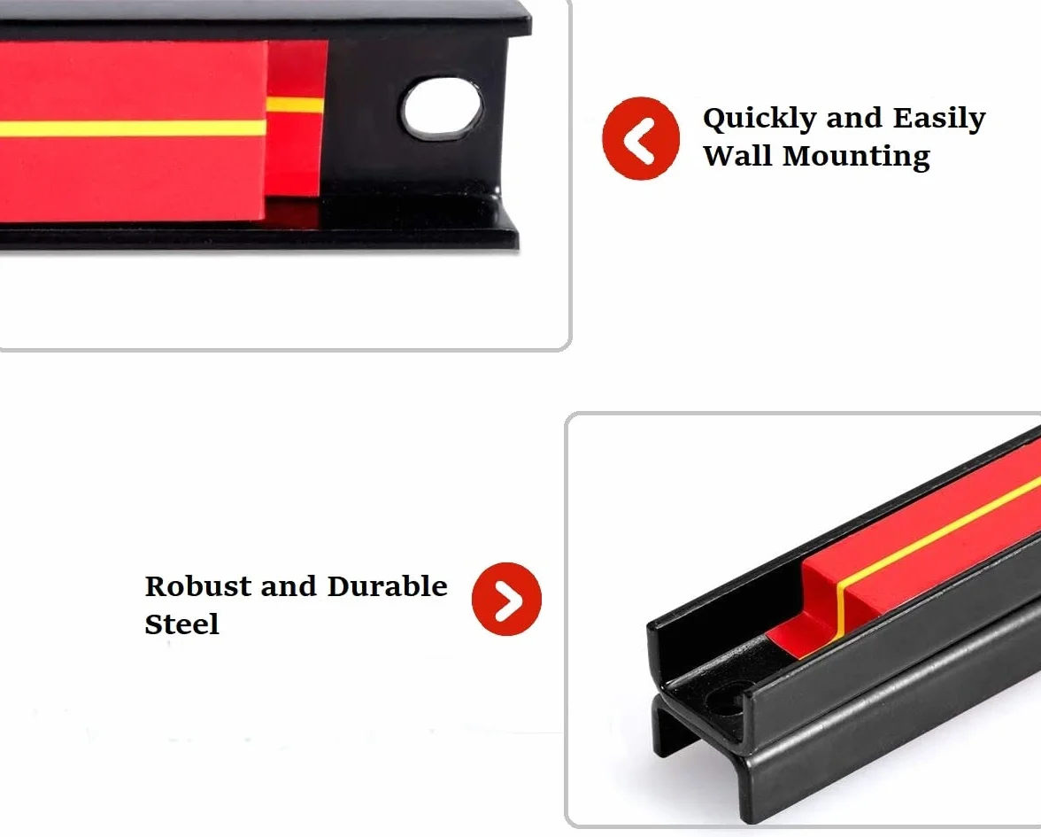 GIANTEX 12 x 46 cm listwa magnetyczna na narzędzia, mocny, uchwyt na narzędzia, uchwyt ścienny, listwa narzędziowa, magnetyczna listwa narzędziowa, w zestawie materiały montażowe, zestaw uchwytów