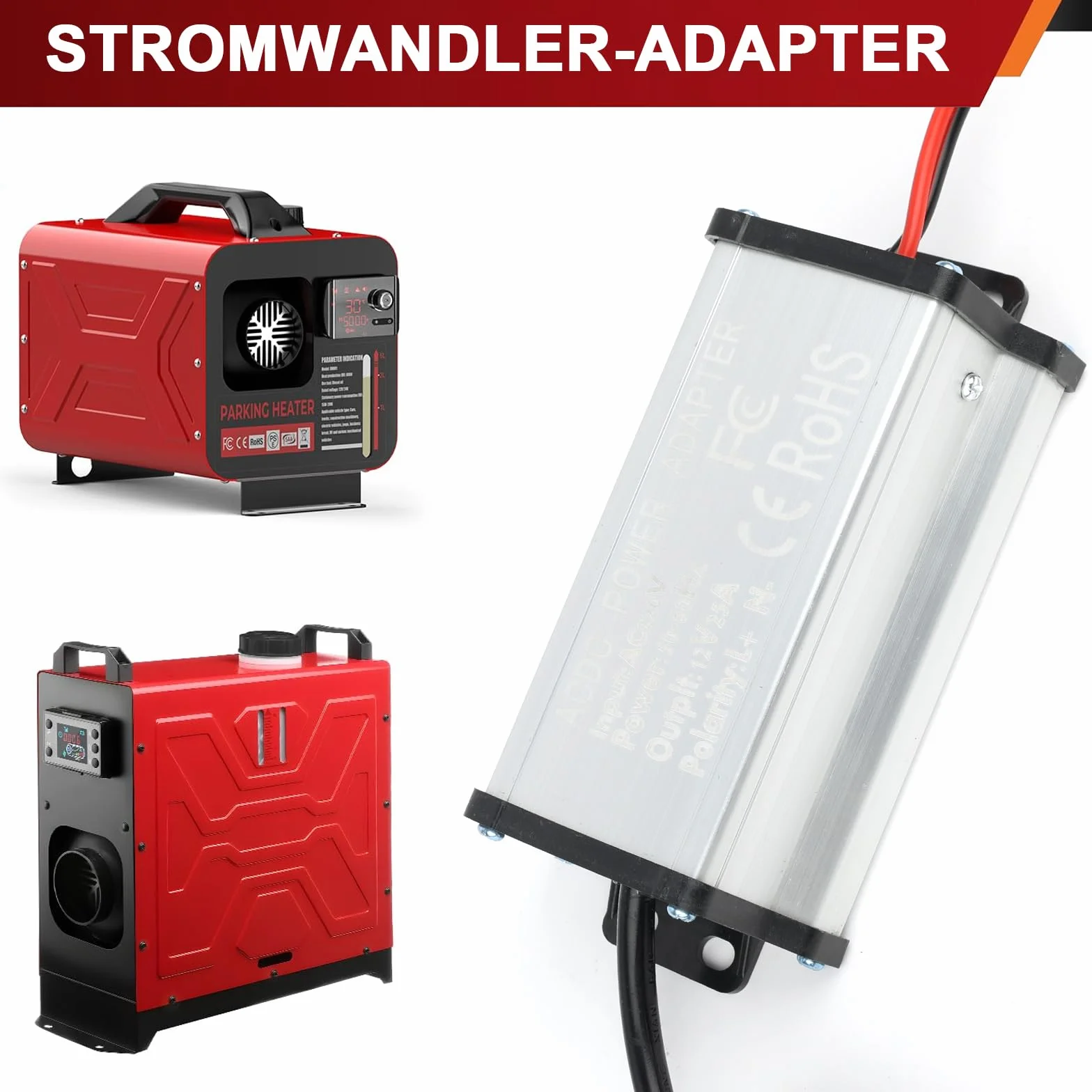 Przetwornica napięcia 240 V na 12 V, do ogrzewania postojowego 2 kW, 5 kW, 8 kW, adapter zasilacza AC/DC, transformator prądowy, zasilacz 12 V, adapter 25 A, adapter zasilania do przyczep kempingowych
