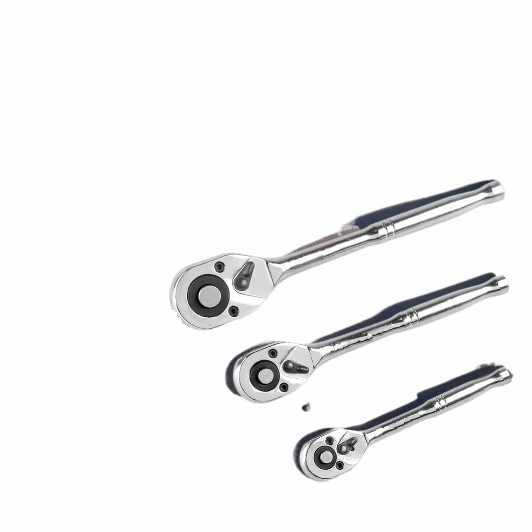Telescopic Ratchet Zestaw grzechotek kluczy nasadowych 1/4" 3/8" 1/2" 24-zębowy, szybkozamykający, dwustronny klucz dynamometryczny(3-Piece)
