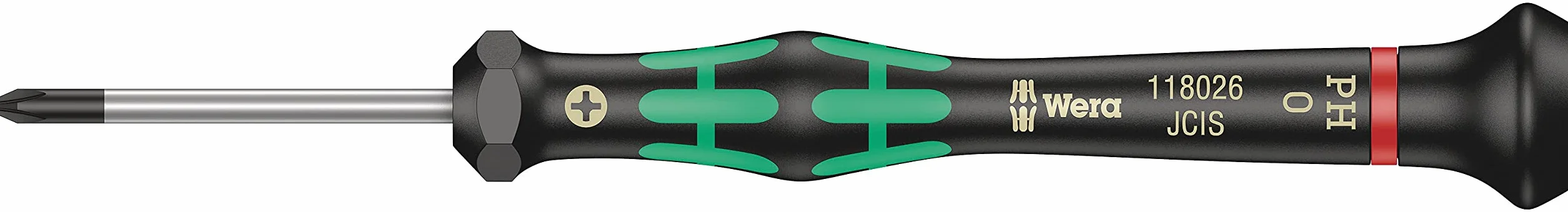 Wera 2050 Kraftform śrubokręt krzyżakowy, PH 0 x 40 mm, 05118026001, czarno-zielony
