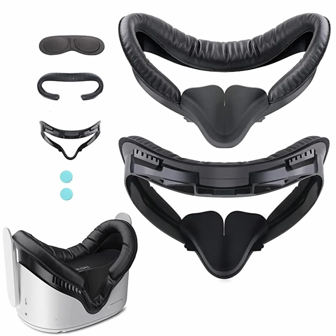 AMACOAM Interfejs twarzy dla Oculus/Meta Quest 2, 5 w 1 Zestaw VR Face Cover, podkładka wymienna, osłona nosa, Anti-Light, uchwyt dystansowy