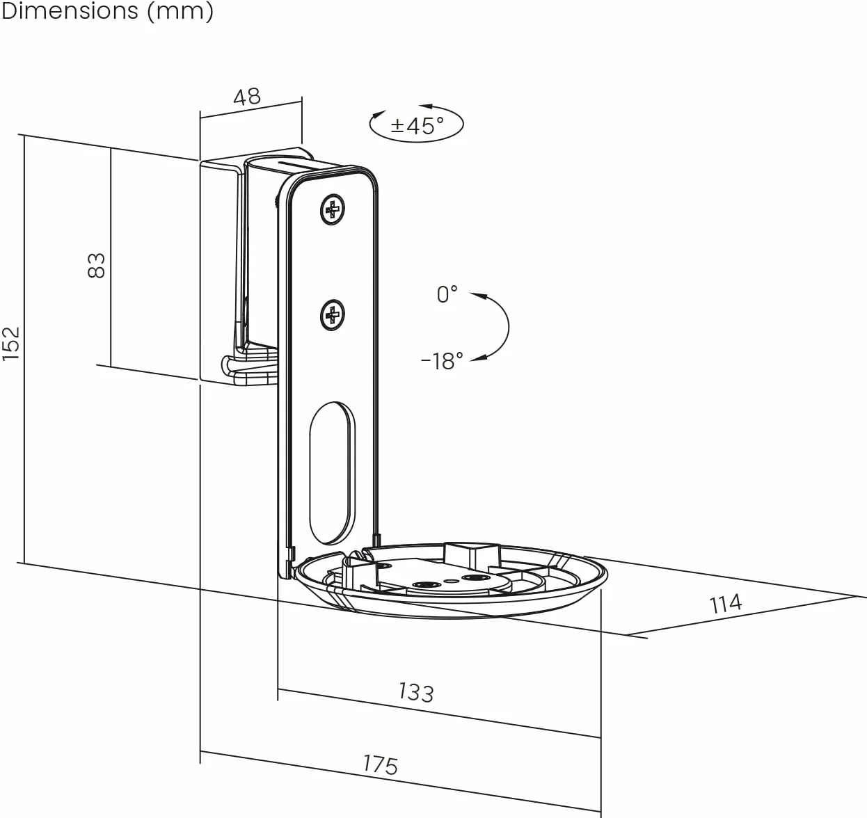 Sonos Era100 HS40WL uchwyt ścienny uchylny obrotowy zarządzanie kablami