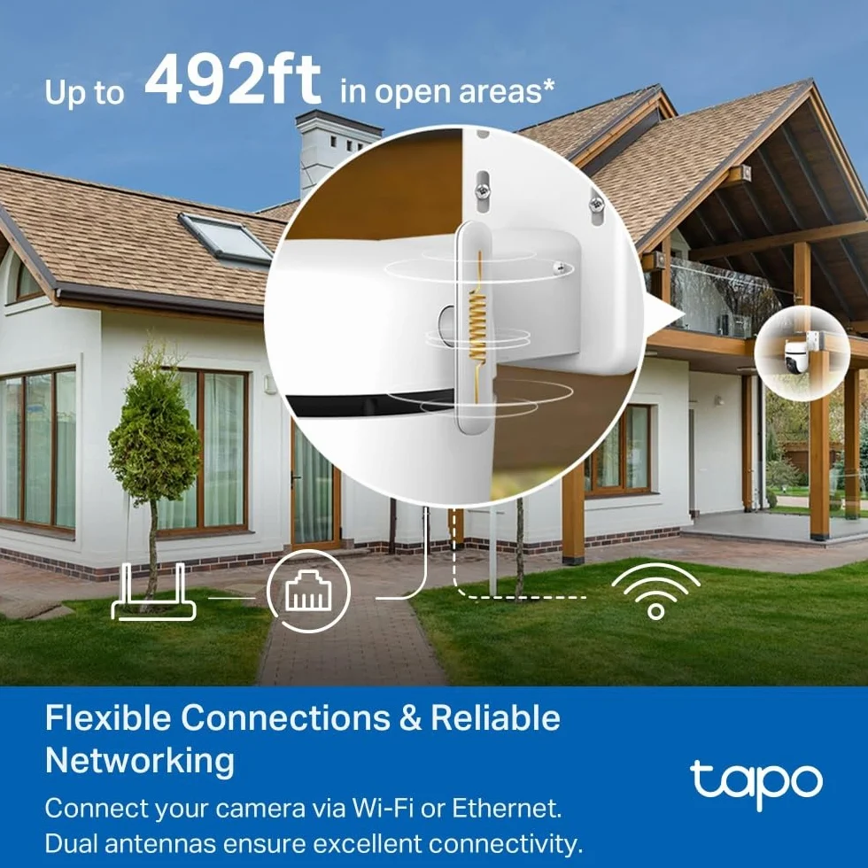 TP-Link Tapo C52A Kamera Wi-Fi 2K QHD podwójny obiektyw szeroki kąt 150° zbliżenie tryb nocny detekcja AI Alexa Google Home