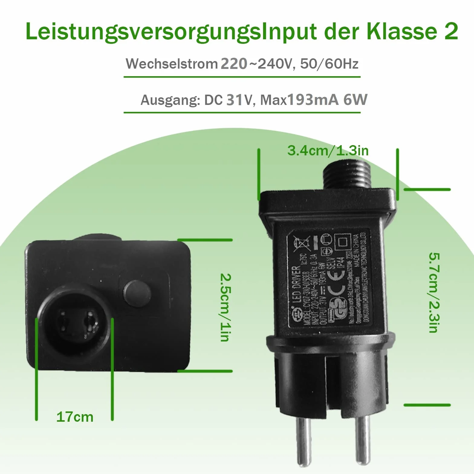 Zasilacz sieciowy LED 31 V AIFIZO do oświetlenia bożonarodzeniowego 20 ~ 750 diod LED, IP44, odporny na śnieg transformator, sterownik do niskiego napięcia adaptera LED, łańcuch świetlny, 8 różnych
