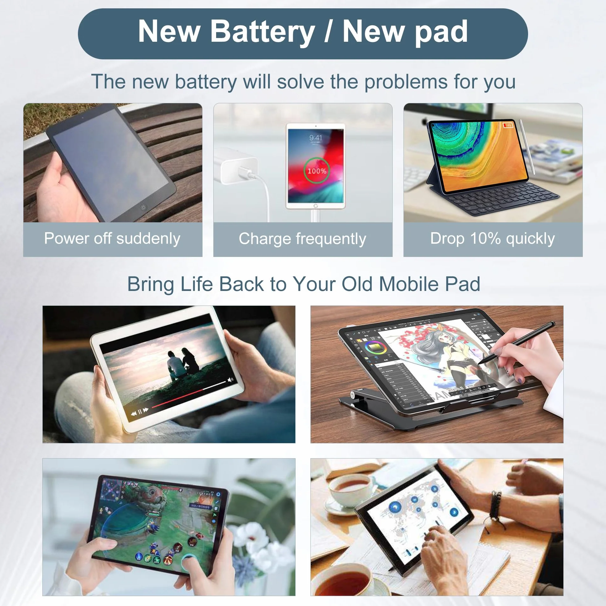 Akumulator zastępczy 3,8 V 6000 mAh kompatybilny z Blackview Tab 8