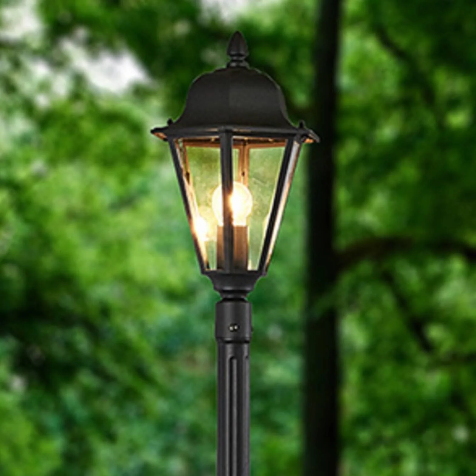 Lindby latarnia ogrodowa 'EDANA', styl antyczny, kolor czarny, aluminium, żarówka E27