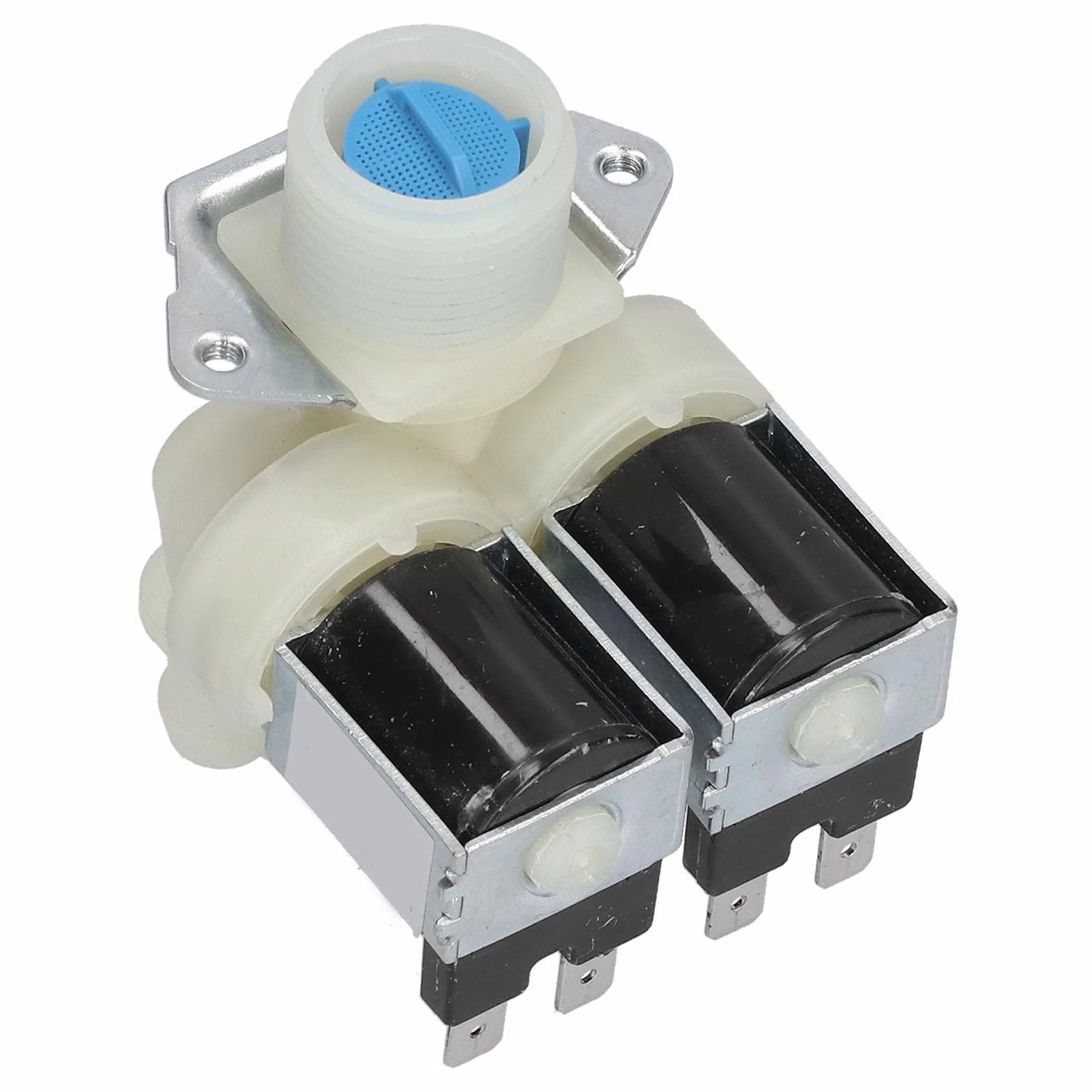 Ejoyous Uniwersalna Pralka Zawór Wlotowy Wlotowy część Zapasowa, Zawór Podwójny AC220V-240V z Stopem PP+ Aluminium do Pralki Bębnowej w Pełni Automatyczne Pralki