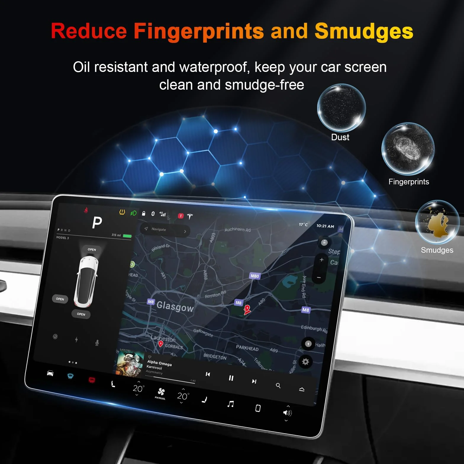Kompatybilna z Tesla Model 3 2018-2023 i model Y 2020-2024 folia ochronna do nawigacji 15 cali Infotainment System Ekran dotykowy szkło hartowane folia ochronna na wyświetlacz 9H odporna na