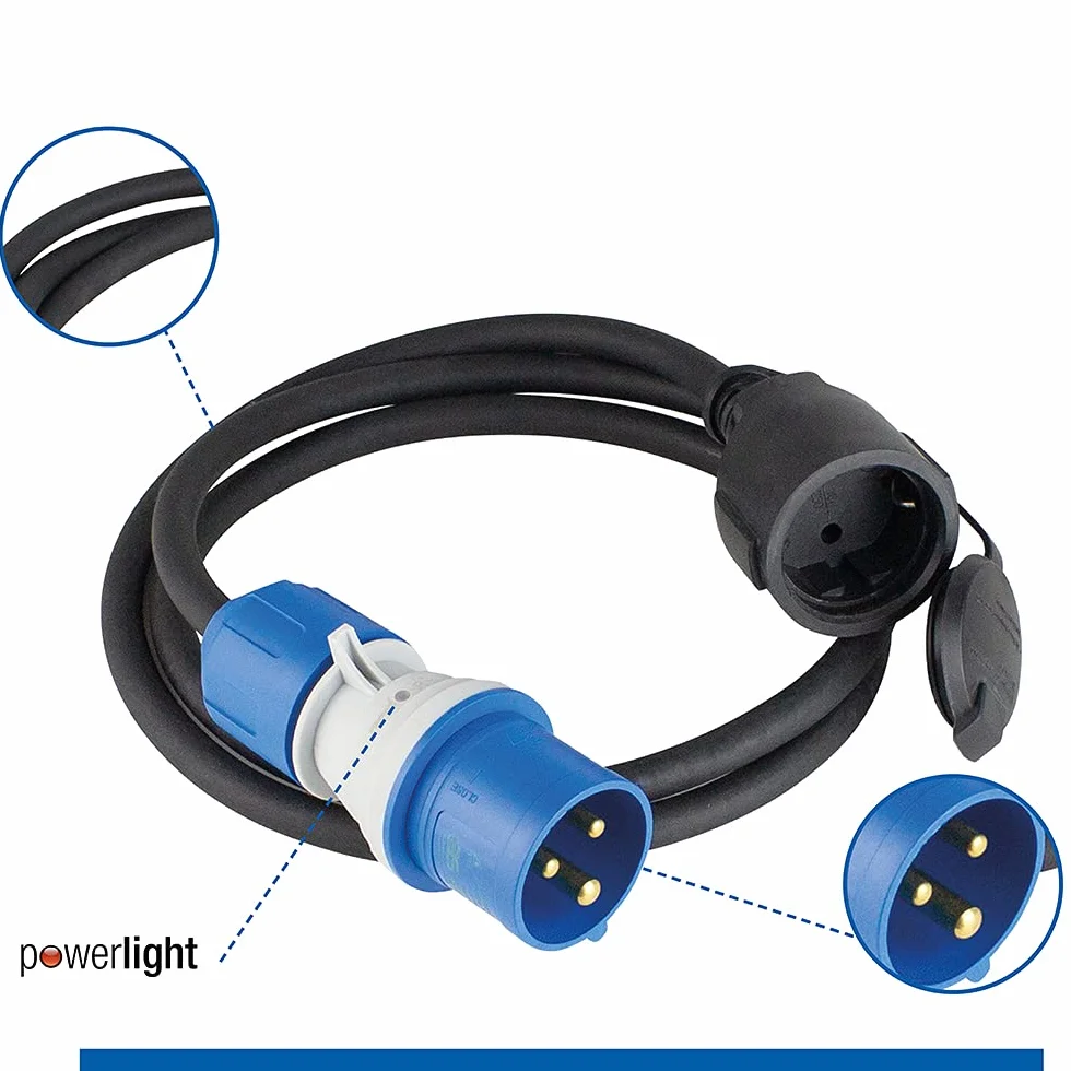 as - Schwabe 61408 CEE Przedłużacz Zasilania 16 A, IP44, Czarny