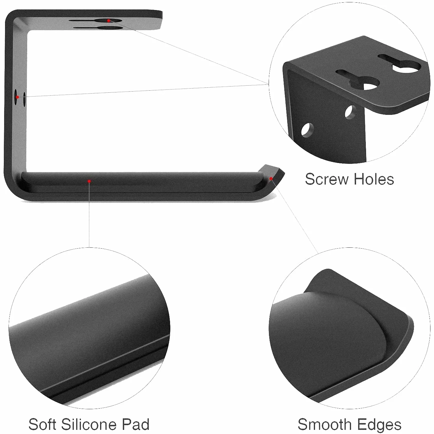 Uchwyt na słuchawki, aluminiowy stojak na słuchawki, 3 m, uchwyt na słuchawki, kompatybilny z Sennheiser Sony Bose Beats AKG Audio-Technica, czarny