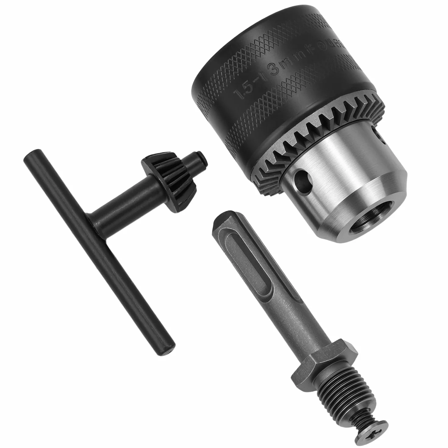 QWORK® adapter do uchwytu wiertarskiego, Ø 1,5–13 mm 1/2", adapter do uchwytu wiertarskiego z ogranicznikiem młotkowym