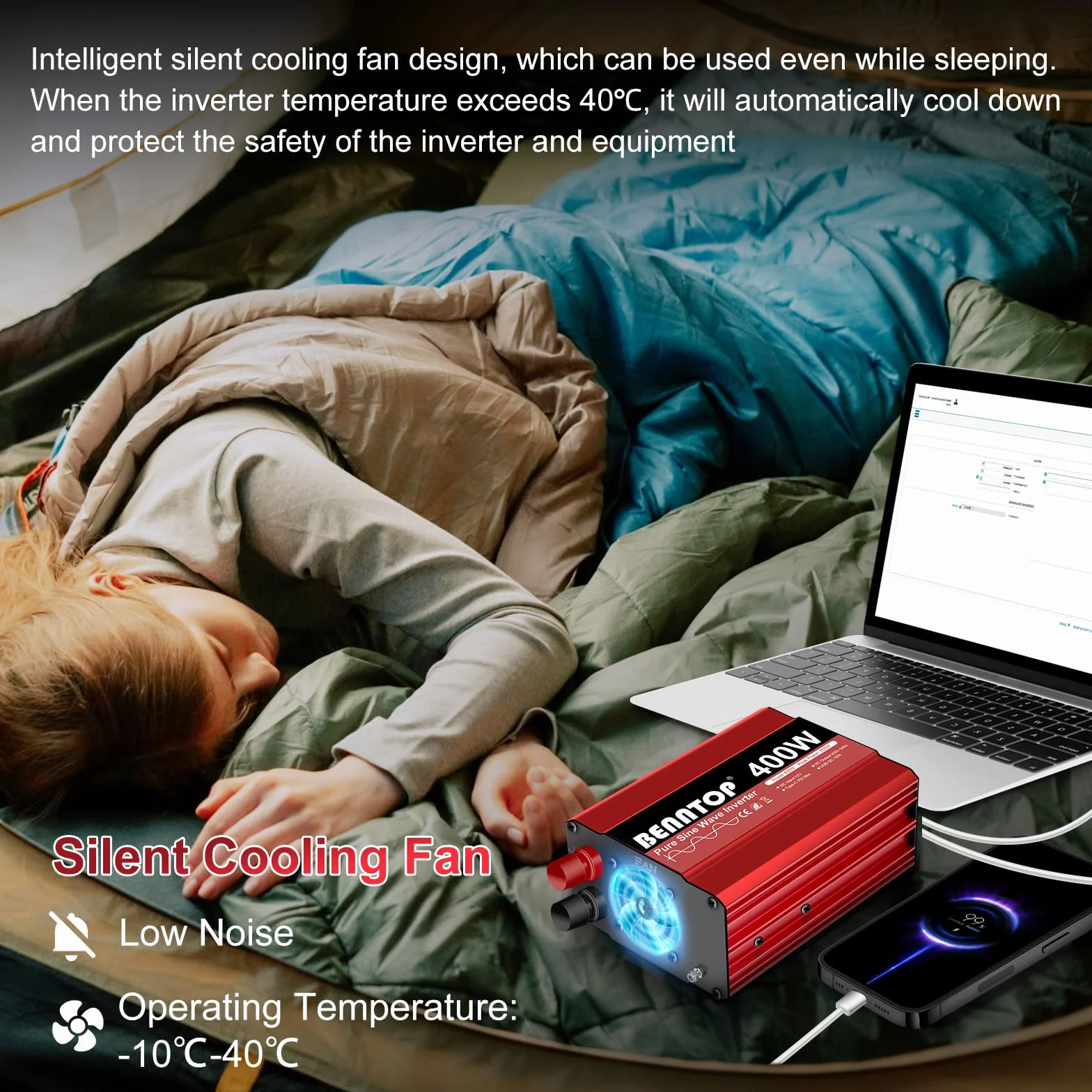 Konwerter 12V 230V 400W/800W Pure Sinus Falownik Samochodowy z 4 Portami USB