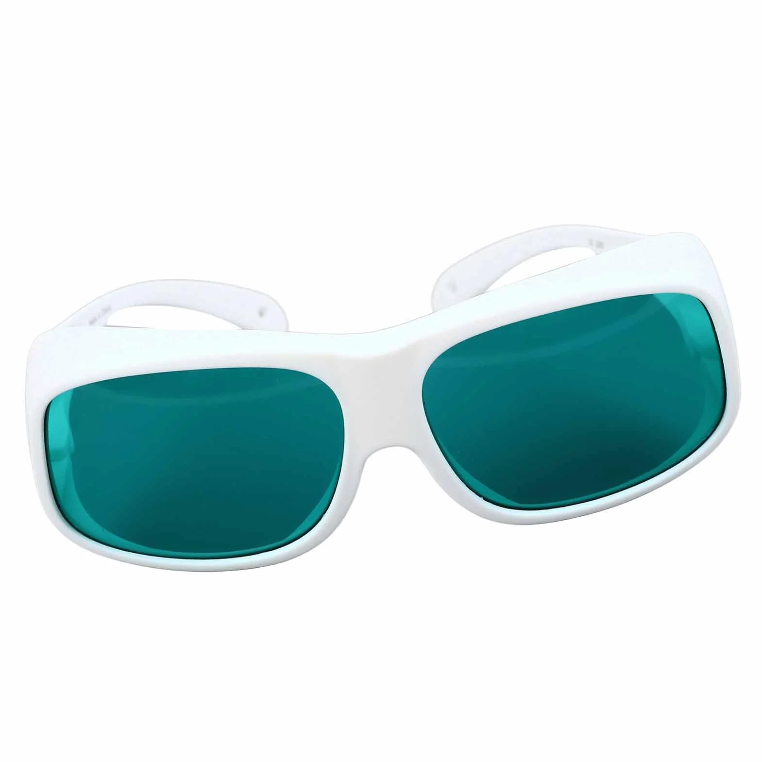 Generic Okulary Ochronne do Ochrony Oczu z blokadą światła o Długości Fali od 650 do 808 Nm, Użytku Osobistego i w Salonie Biała Oprawka, Zielone Soczewki 1 para
