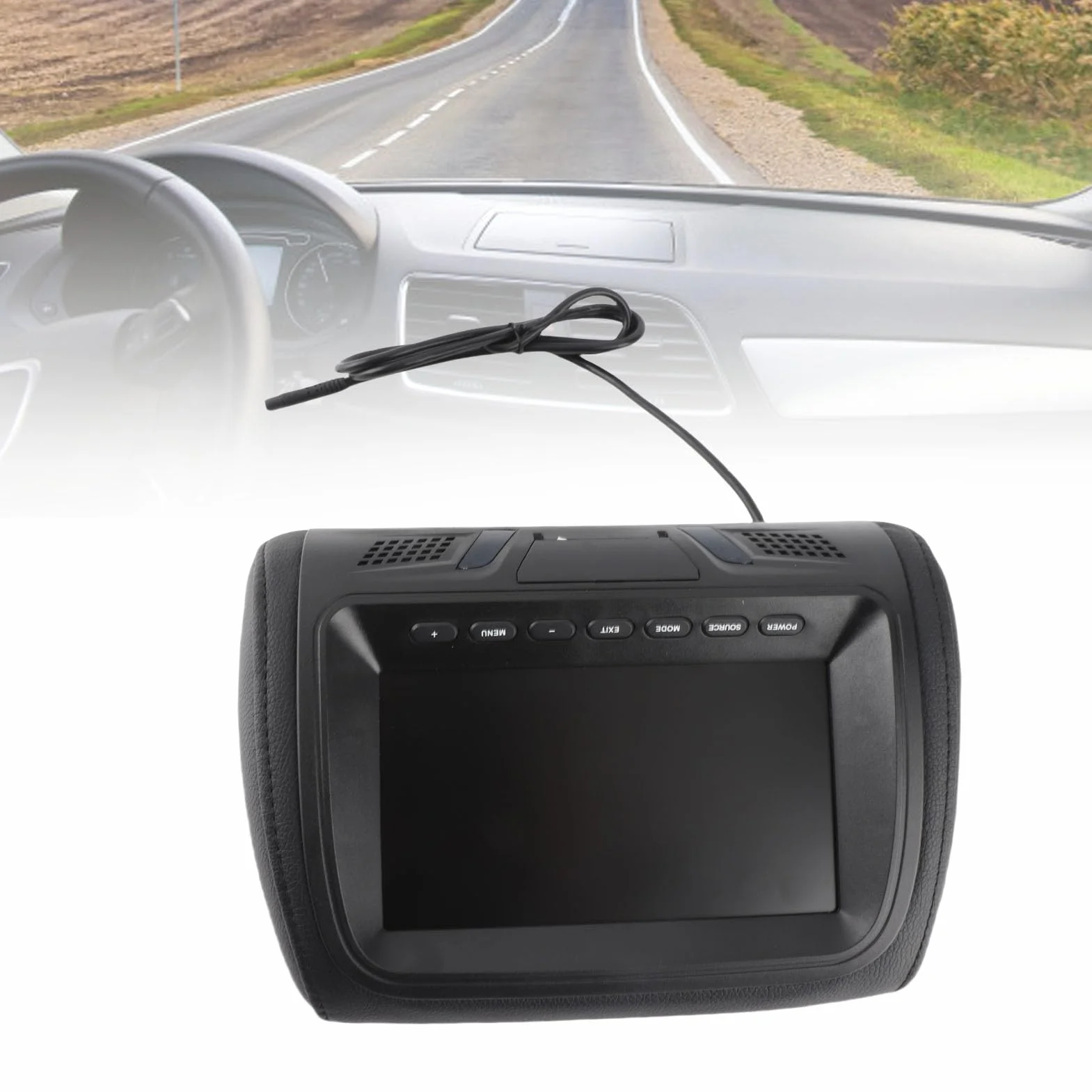 KIMISS Monitor samochodowy 7" MP5 dla dzieci, podgłowikowy wyświetlacz LCD, wsparcie USB, wzmacniacz, dla samochodu
