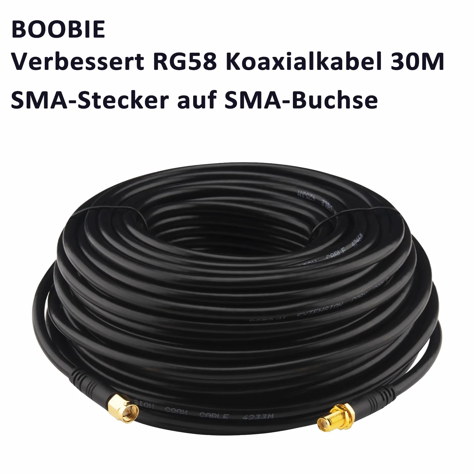 RG58/U SMA Cable 30M SMA Male to SMA Female 50 Ohm Coaxial WiFi Antenna Extension for 3G/4G/LTE/GPS/RF Radio