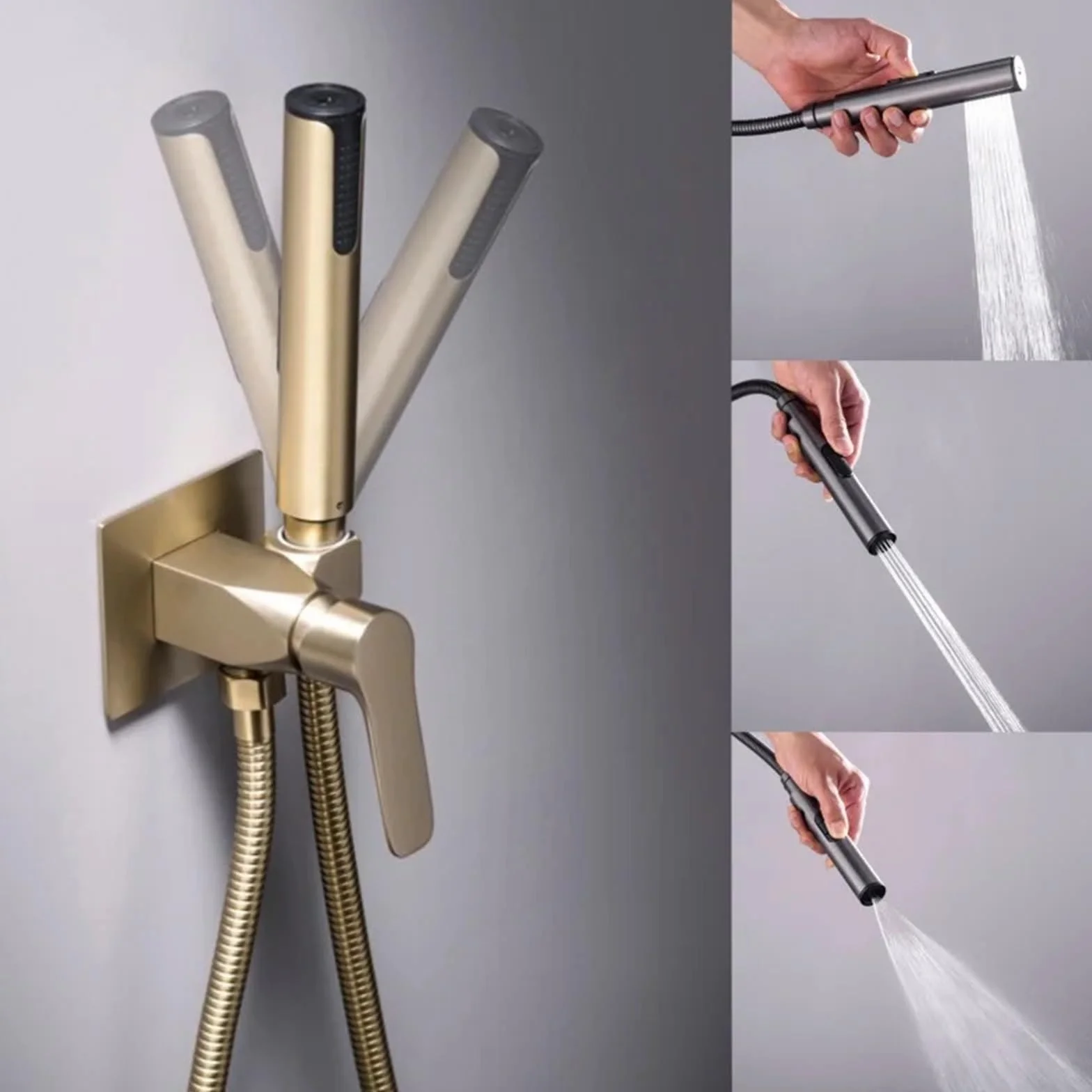 Mocowanie bidetu do toalety bateria prysznicowa opryskiwacz zespoły D'Accessoires De Salle Bain Banheiro pralka łazienka (zestaw chromowany)