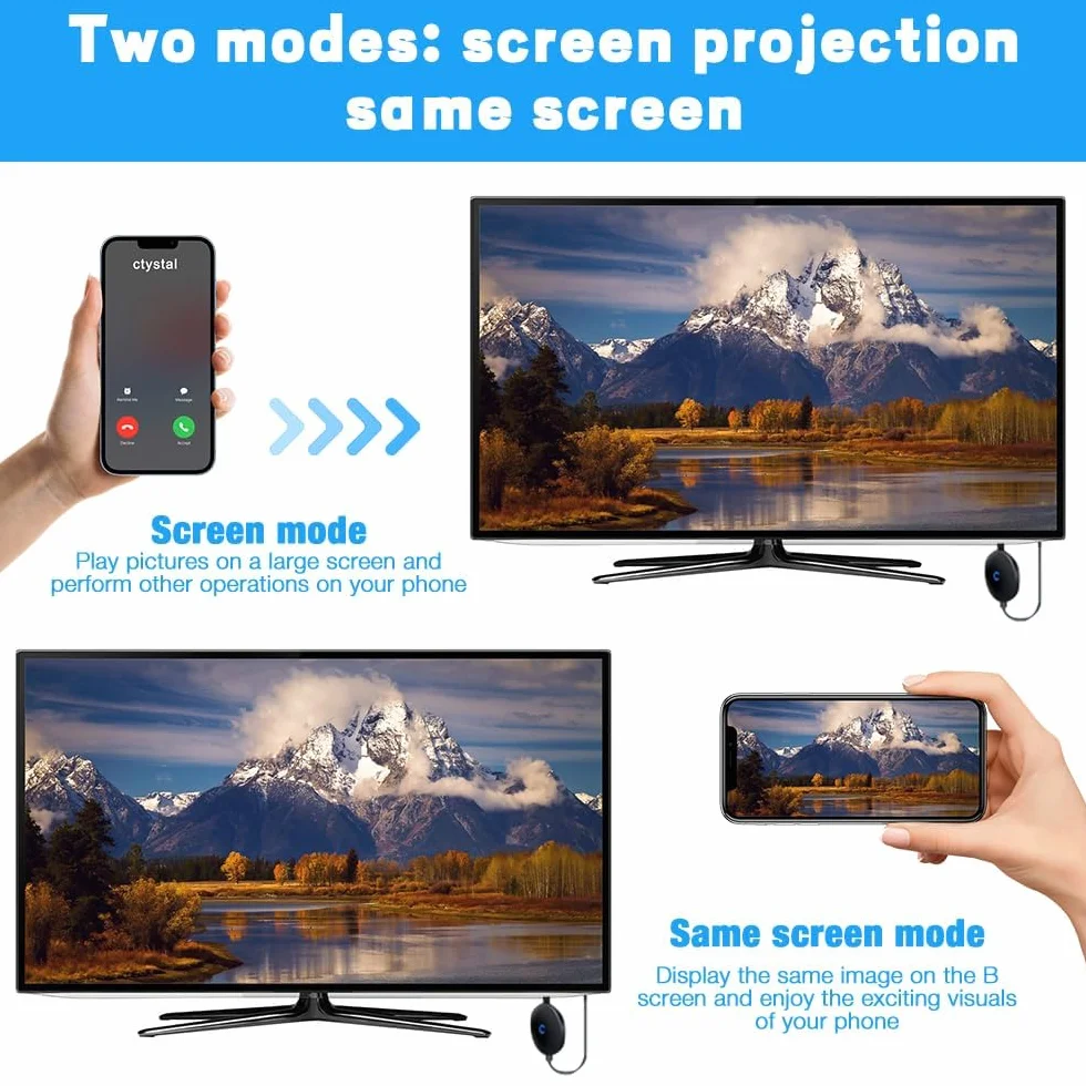 Bezprzewodowy adapter HDMI 5G 4K Full HD Miracast Display Dongle do TV Android iOS PC