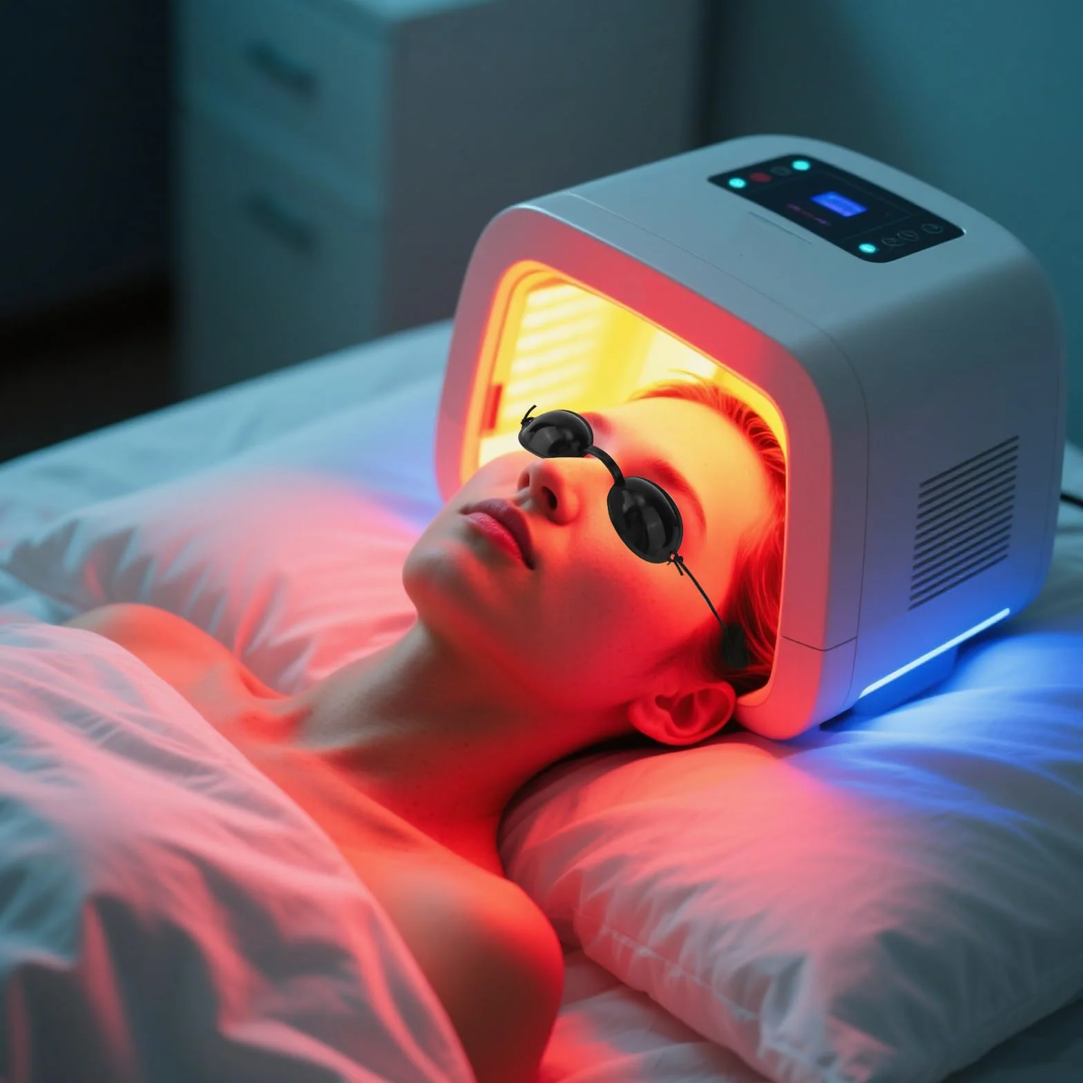 BOXOB 2 Pary Gogle Ochronne do Ochrony Oczu Przed Czerwonym Światłem, Gogle Solarium Okulary do Opalania Proces Oświetlenia IPL LED