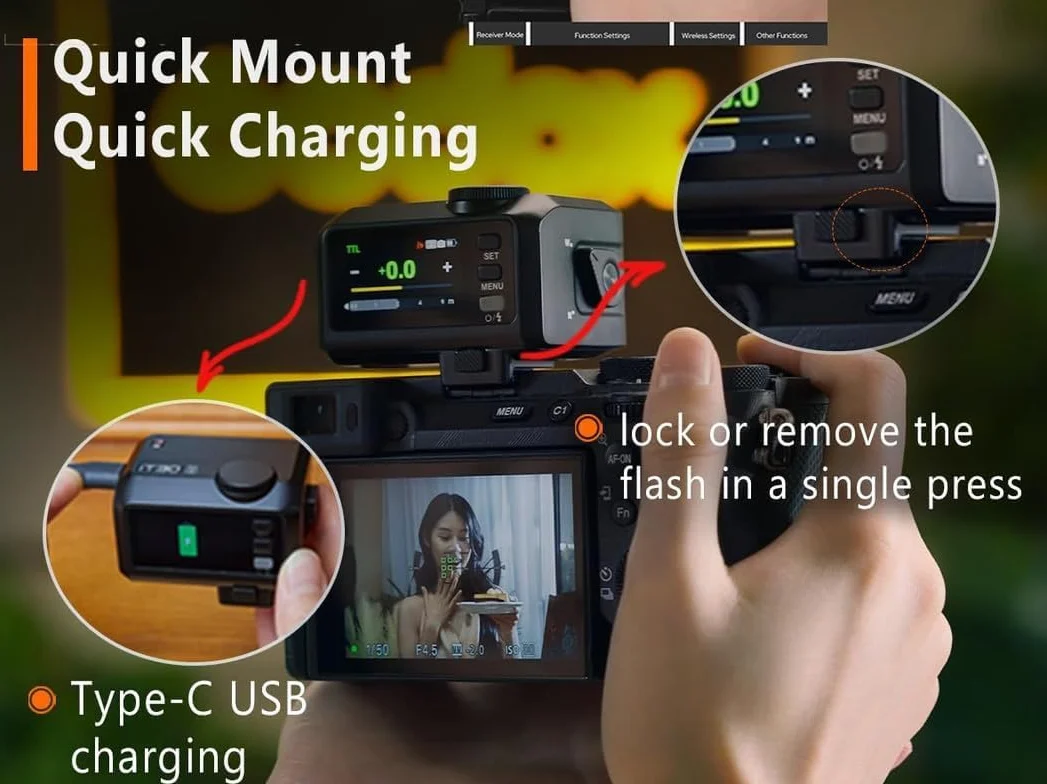 Godox iT30Pro S TTL Mini lampa błyskowa 2.4G HSS 1/8000 s z ekranem dotykowym USB-C kompatybilna Sony a6000 A9 A7R