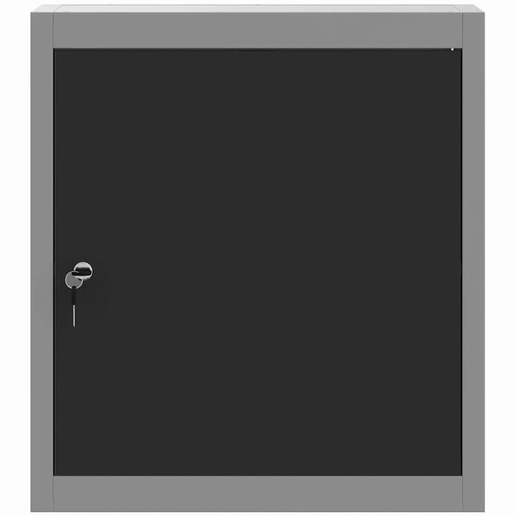 Szafka narzędziowa ze stali i materiału drewnopochodnego, czarna i szara, 50 x 20 x 55 cm, z regulowanym regałem i zamkiem na kamerę, do warsztatu, garażu, wózka warsztatowego, system