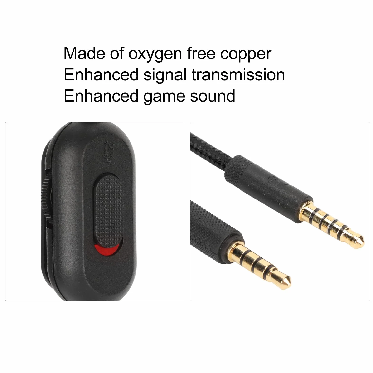Kabel do Zestawu Słuchawkowego z Regulacją Głośności, Przewód Aux do Gier, Kompatybilny z G Pro G Pro X G433 Czarny