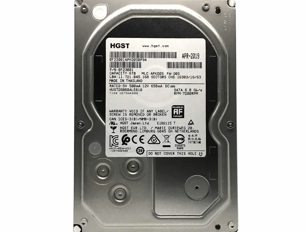 HGST Ultrastar 7K6000 HUS726060ALE610 6TB 7200 RPM 128MB cache SATA 6.0 Gbps dysk twardy