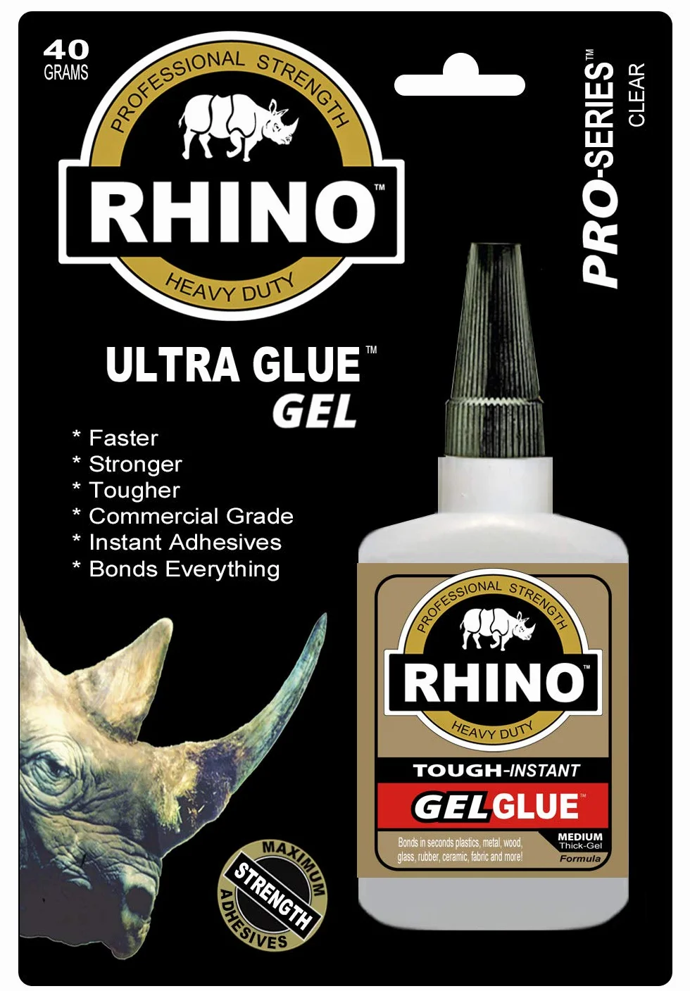 Rhino Glue Ultra Kit, wytrzymały 80 gramów, przezroczysty