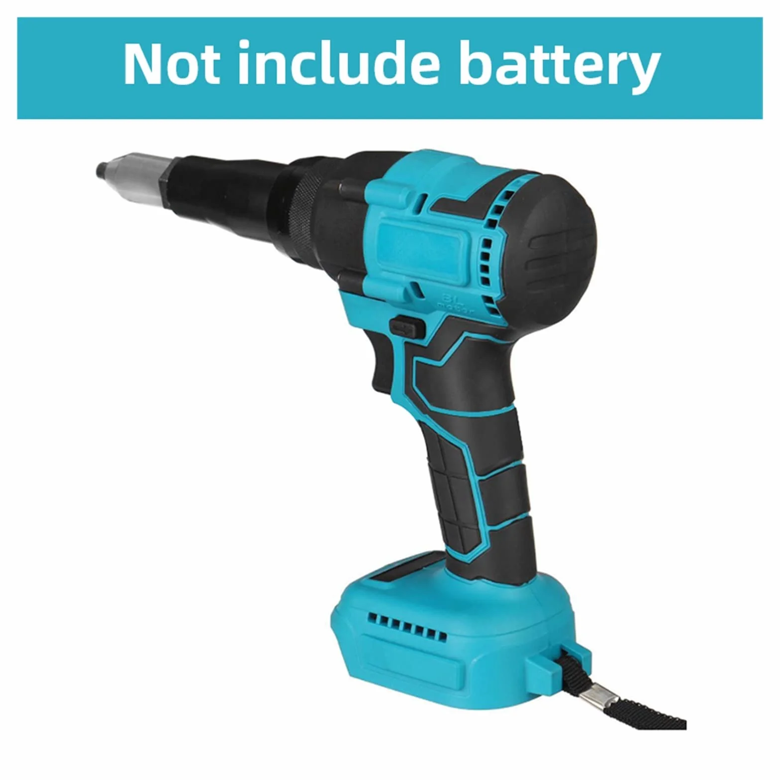 Bezprzewodowy elektryczny pistolet do nitowania elektronarzędzia domowe śrubokręt 2.4-4.8mm z diodą LED do akumulatora 18V (brak w zestawie)