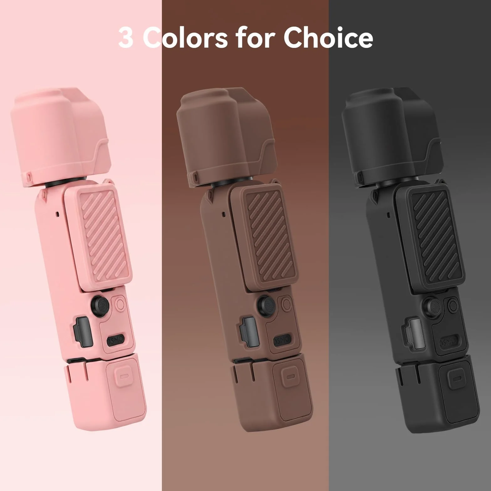 AMAZEAR Silikonowe etui do DJI OSMO Pocket 4, akcesoria, miękkie etui ochronne, zestaw combo z hartowanego szkła, ochrona wyświetlacza, ochrona obiektywu, silikonowy stojak (czarny)