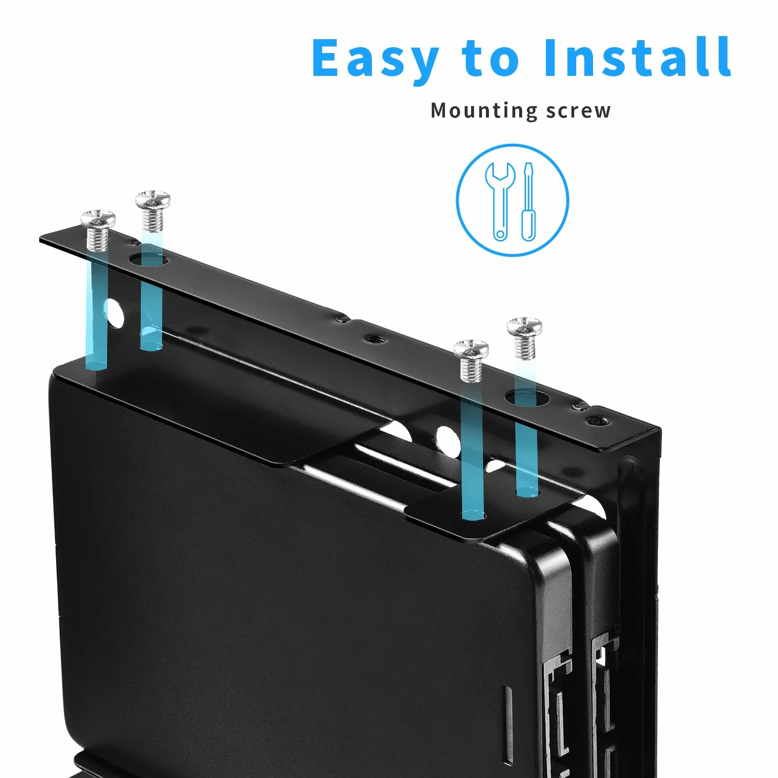ELUTENG Adapter HDD SSD 2,5" do 3,5" zestaw montażowy wewnętrznego dysku twardego, czarny