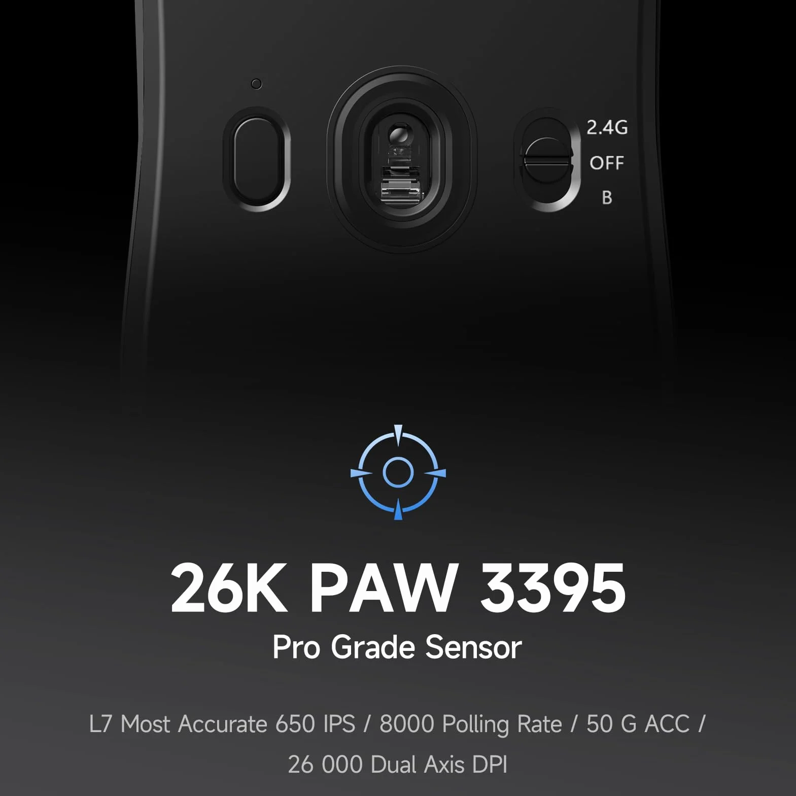 MCHOSE L7 Pro ultralekka mysz do gier 39G, bezprzewodowa 8K, 26000 DPI, 2.4G/BT/USB-C