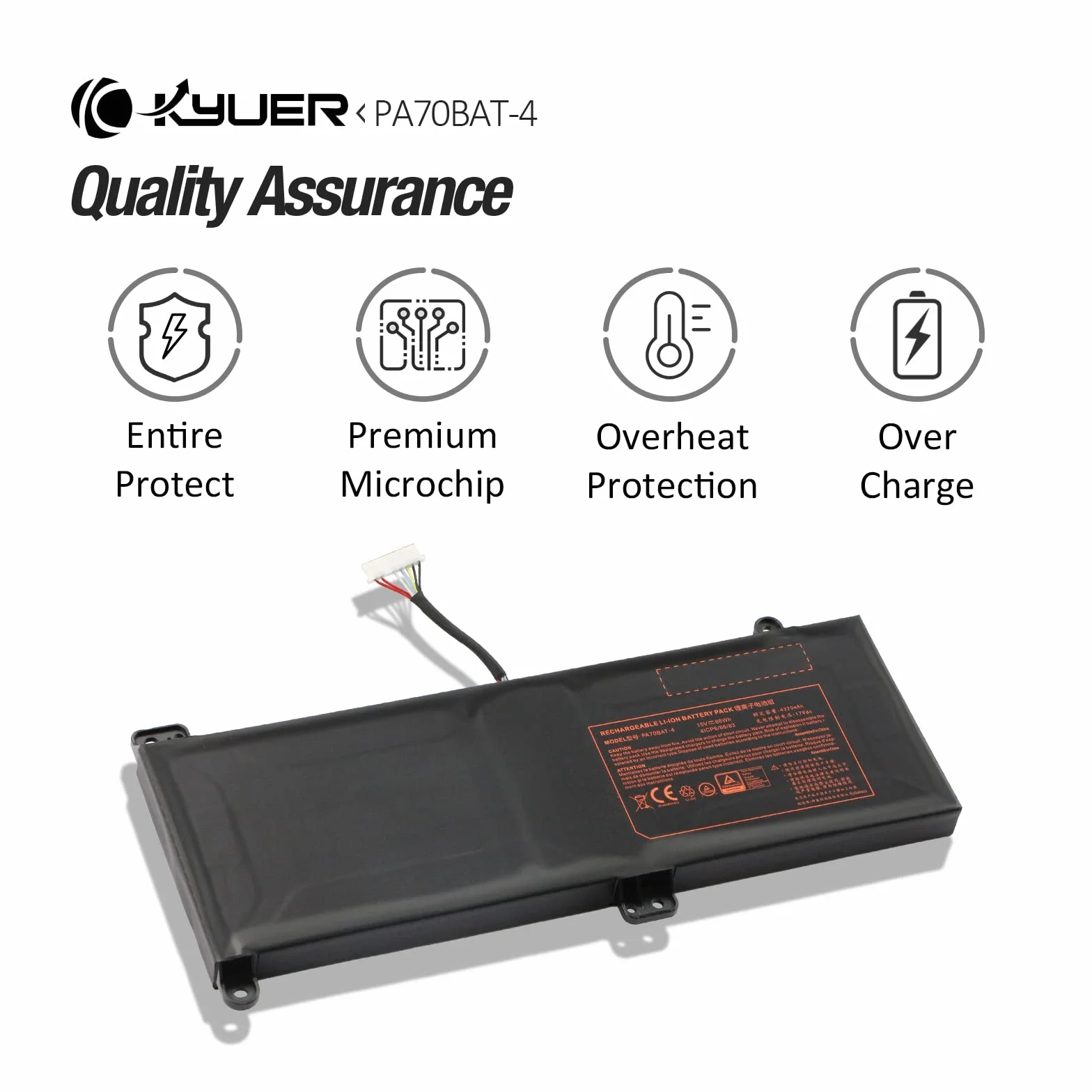 K KYUER 66Wh PA70BAT-4 Laptop Bateria do Powerspec 1710 Medion Erazer X7855 X7857 X7859 Sager NP8370 NP8373 NP8375 NP8375-S Clevo PA70HS PA71HP6 PA71HS PA71ES PA70HS-G PA71HP6-G PA71HS-G PA71ES-G