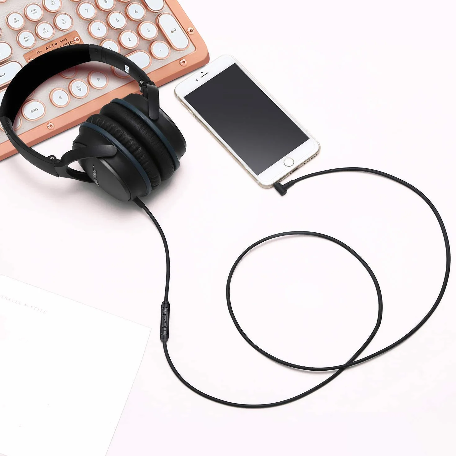 Zamienny kabel Aux 3,5 mm do Beats Solo 2 3 HD Studio Pro Detox Wireless z mikrofonem i regulacją głośności