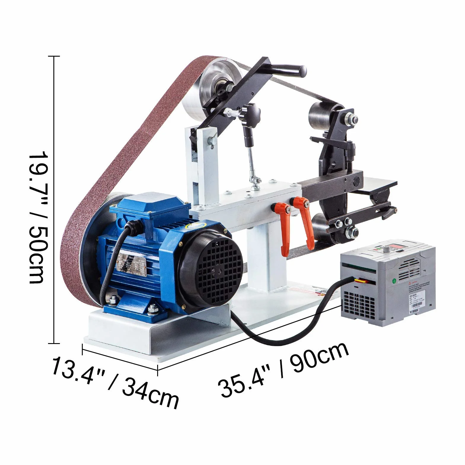 VEVOR Szlifierka tarczowa 1,5 kW regulowana szlifierka taśmowa o mocy 427 x 12 cali, szlifierka taśmowa środkowa i szlifierka tarczowa 0-2800 obr./min szlifierka kombinowana