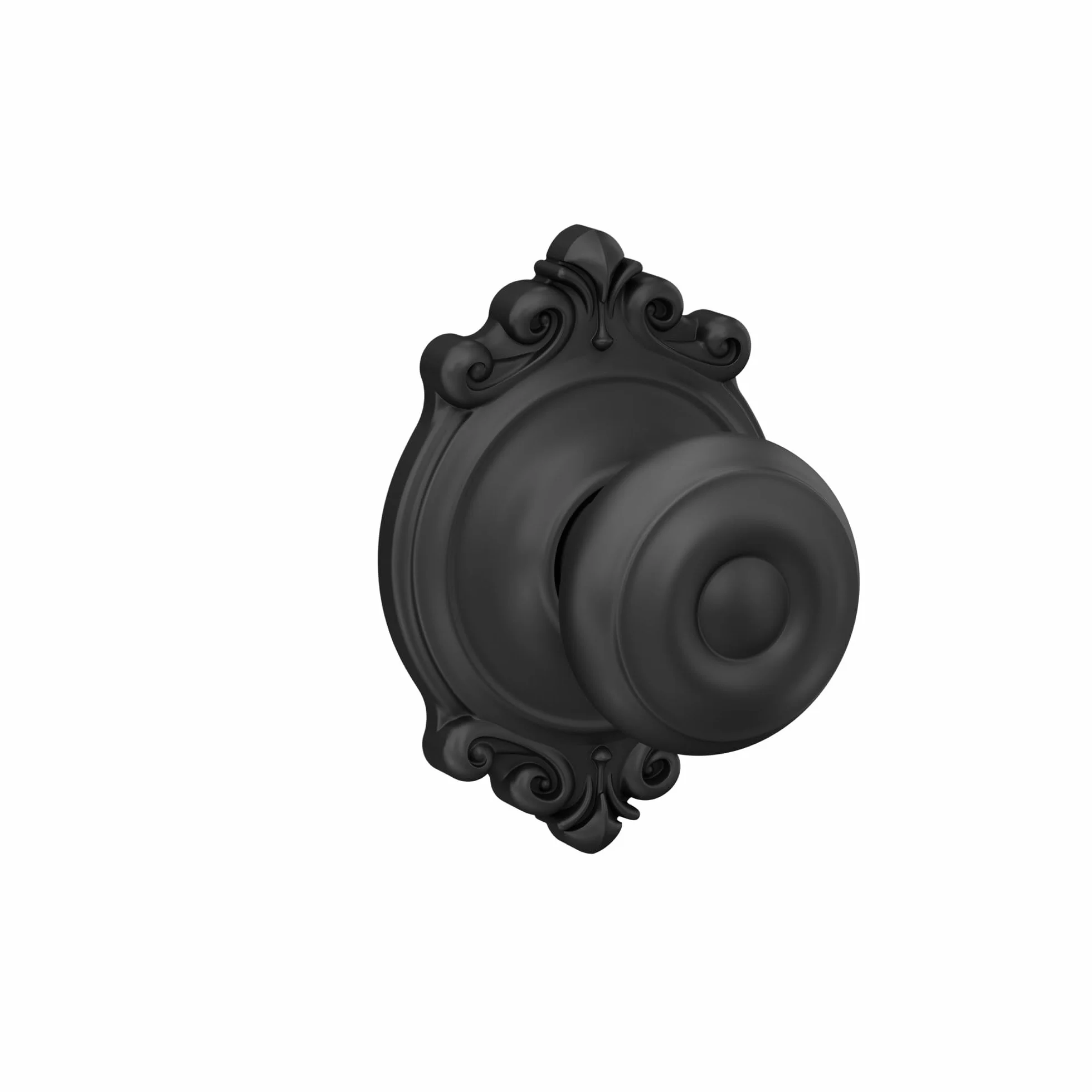 Schlage F10 GEO 622 BRK Georgian Door Knob with Brookshire Trim, Hall & Closet Passage Lock, Matte Black