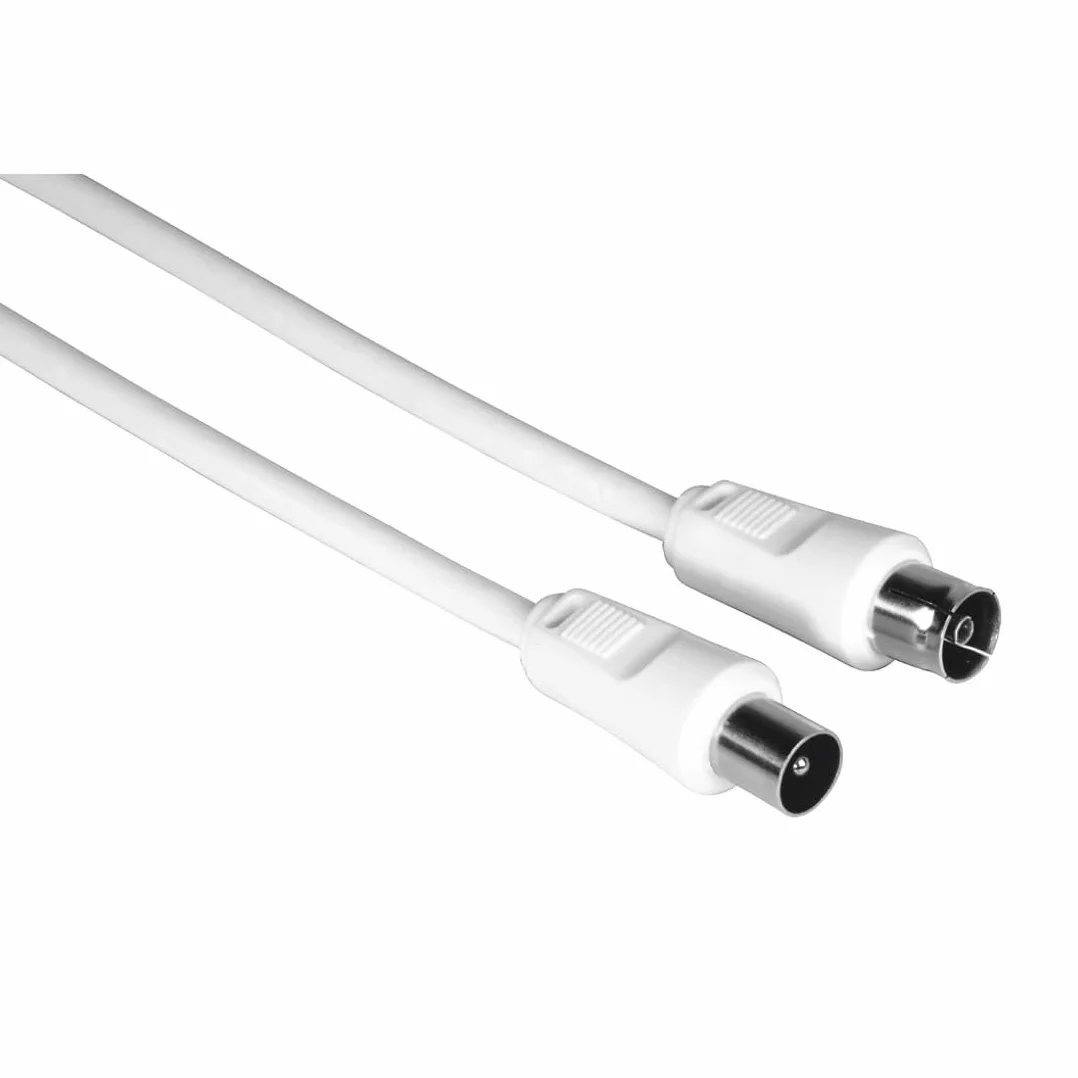 Hama kabel antenowy 75 DB (wtyk antenowy, gniazdo antenowe, koaksjalny, do TV, telewizja kablowa, 3 m) biały