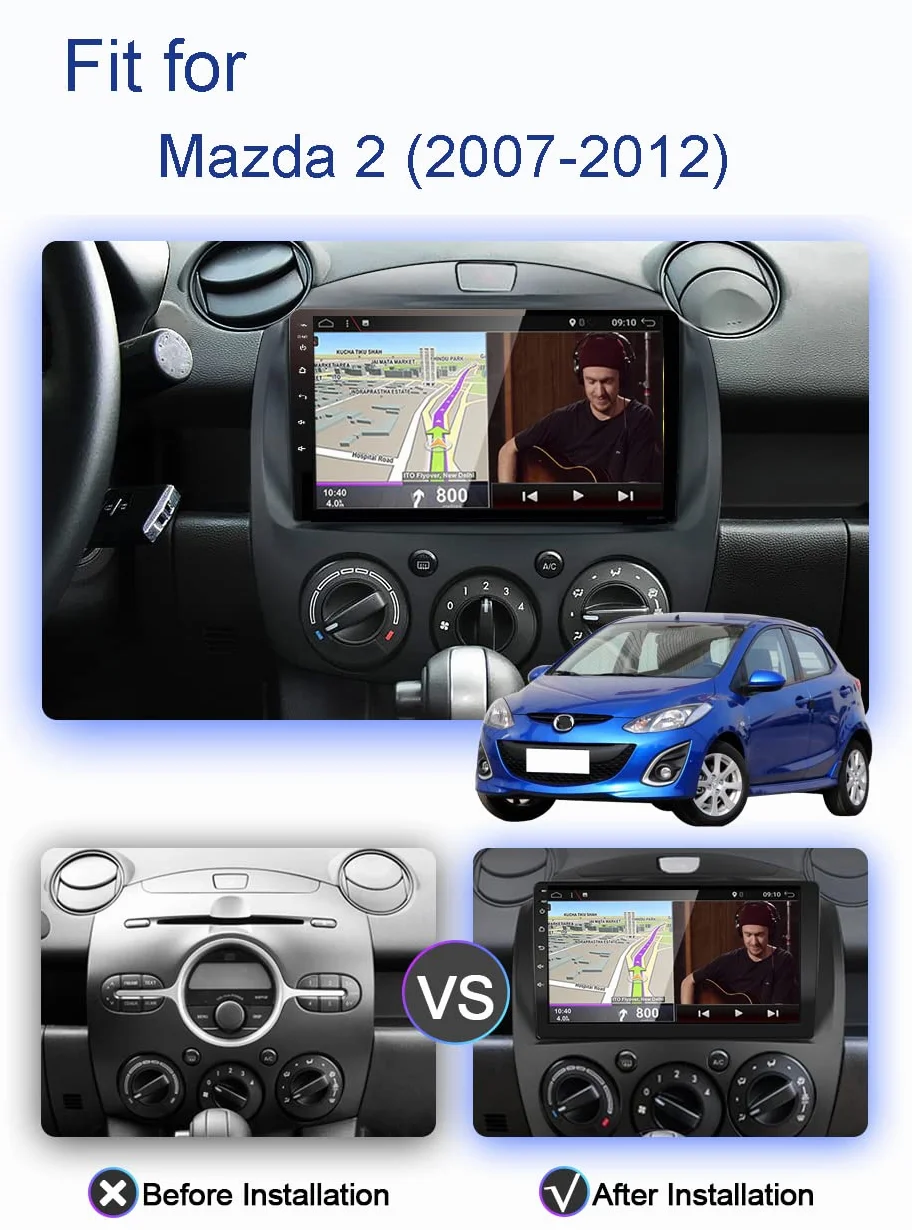 JOYX Android 13 radio samochodowe 2 DIN 10,1 cala do Mazda 2 2007-2012 4G 64G DSP Carplay Android Auto SWC WiFi BT DAB
