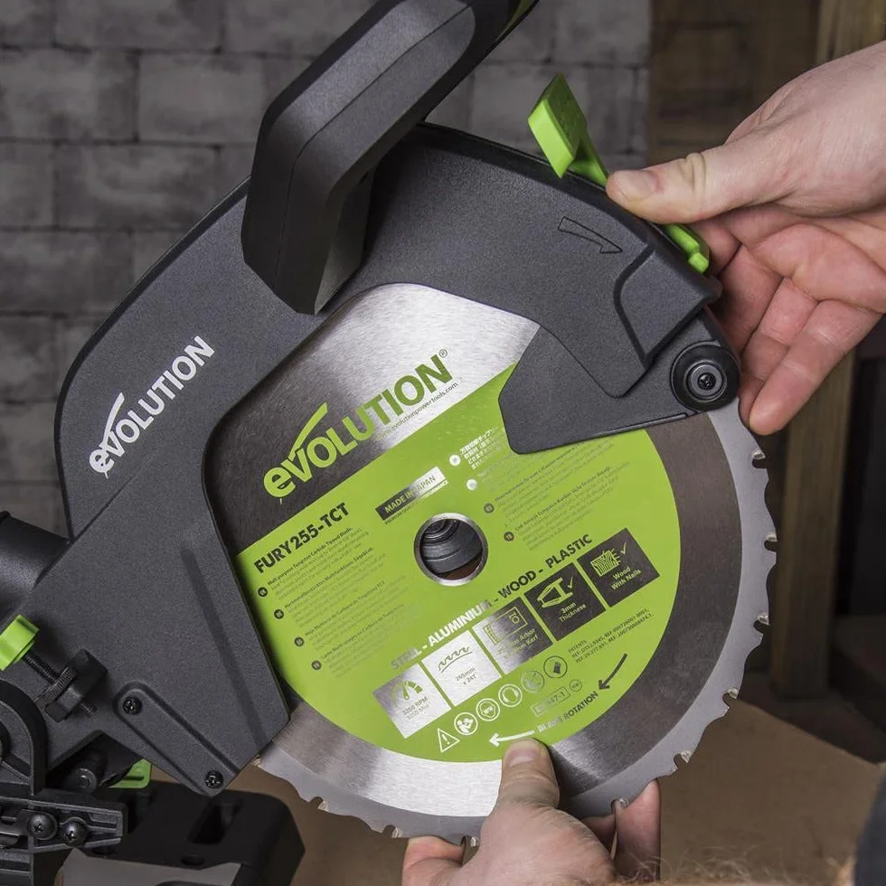 Evolution Power Tools F255SMS wielofunkcyjna piła ukośna, 255 mm, 1600 W, 230 V