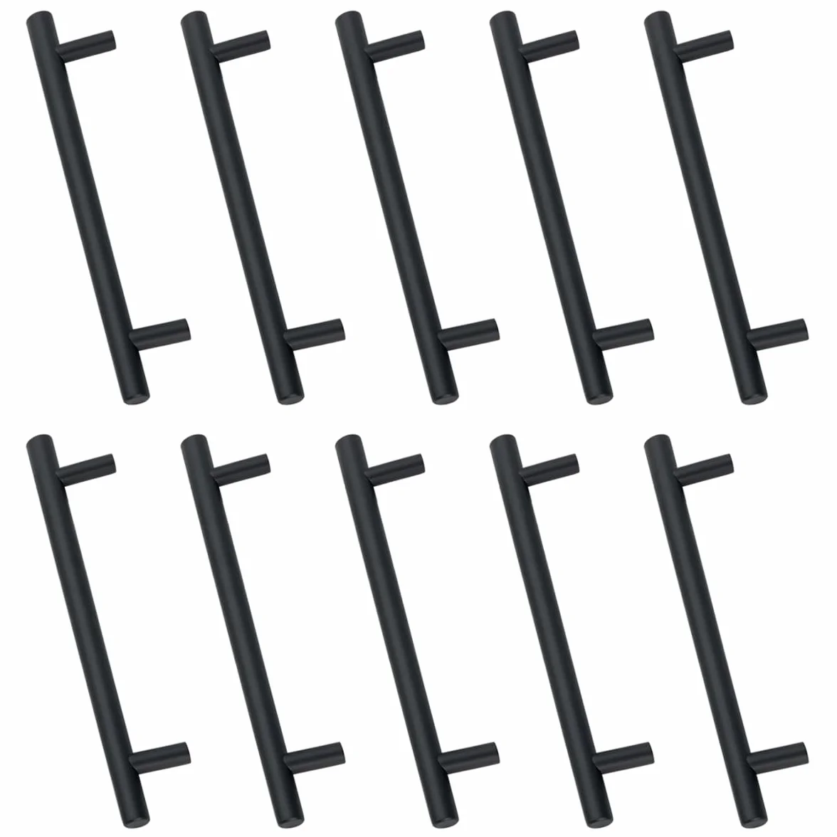 Drenky Uchwyty meblowe czarne, uchwyty meblowe ze stali nierdzewnej 10 sztuk Uchwyty szafkowe Uchwyty do szafek kuchennych Rozstaw otworów 192 mm